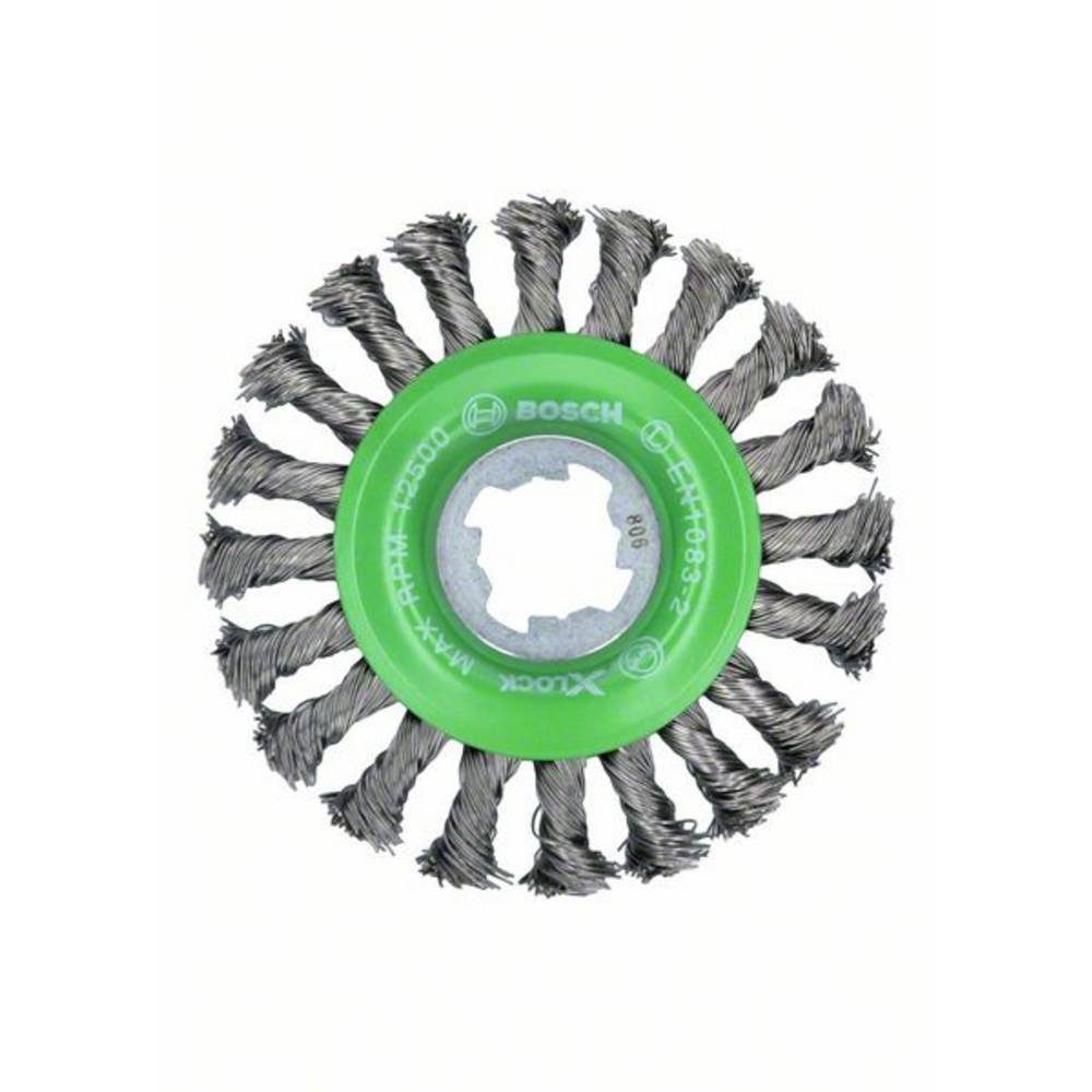 BOSCH Schleifaufsatz Scheibenbürste Heavy for Inox X-LOCK, gezopft, rostfrei, 115