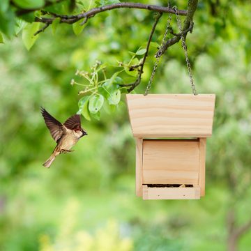 relaxdays Vogelhaus Vogelfutterhaus aus Holz