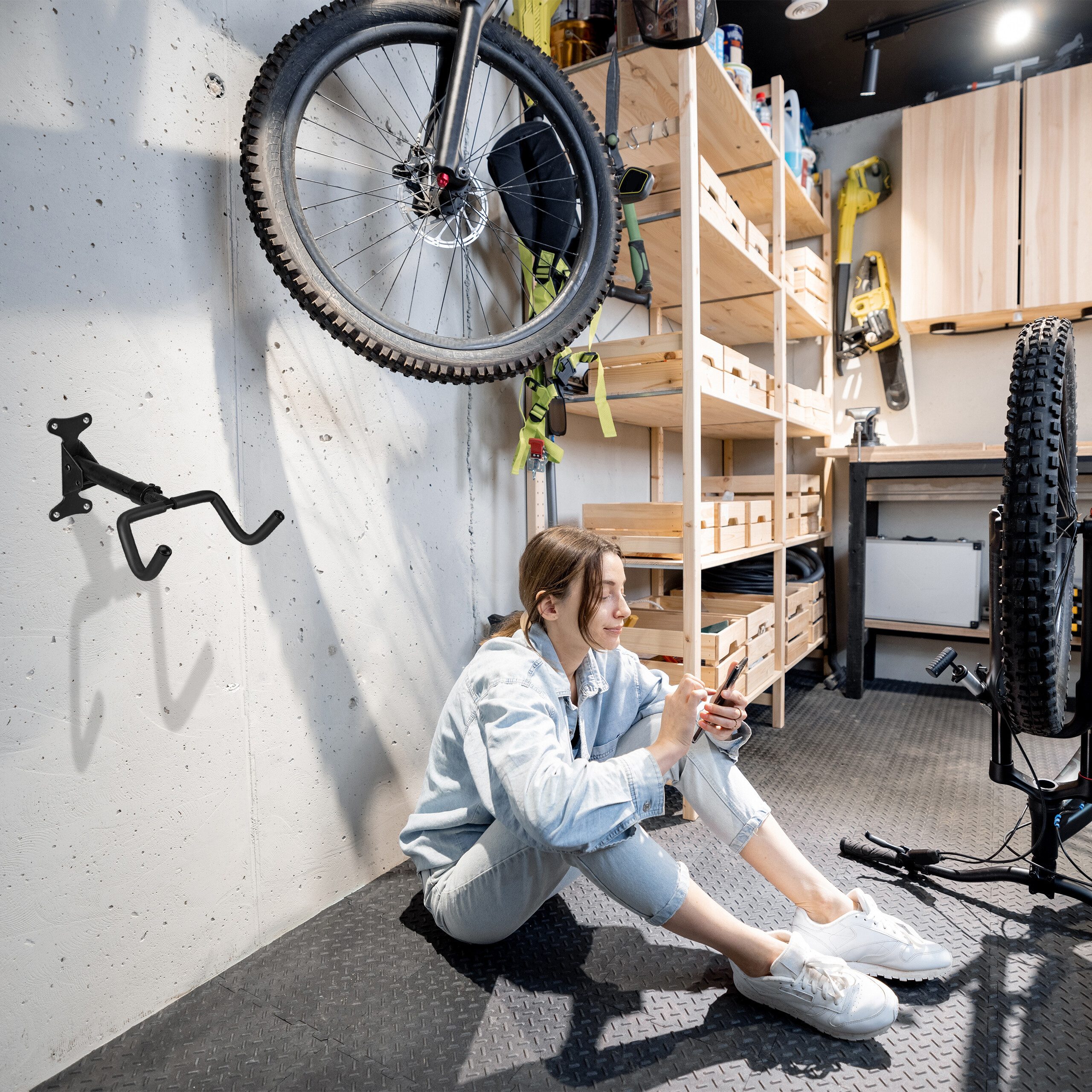 relaxdays Fahrradwandhalterung Klappbare Fahrrad Wandhalterung (1-tlg)