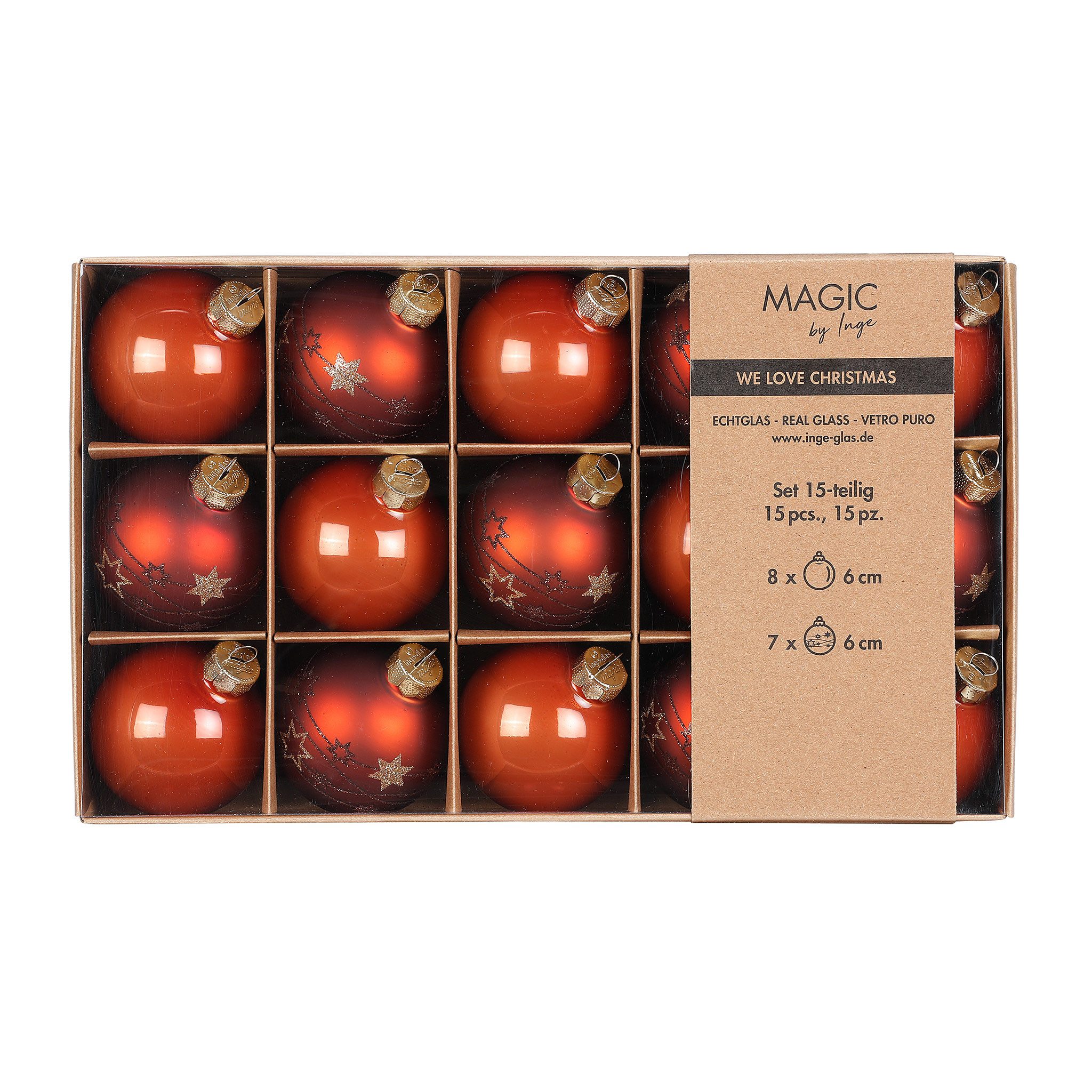 MAGIC by Inge Weihnachtsbaumkugel, Weihnachtskugeln Glas 6cm Sterne Motiv 1 günstig online kaufen