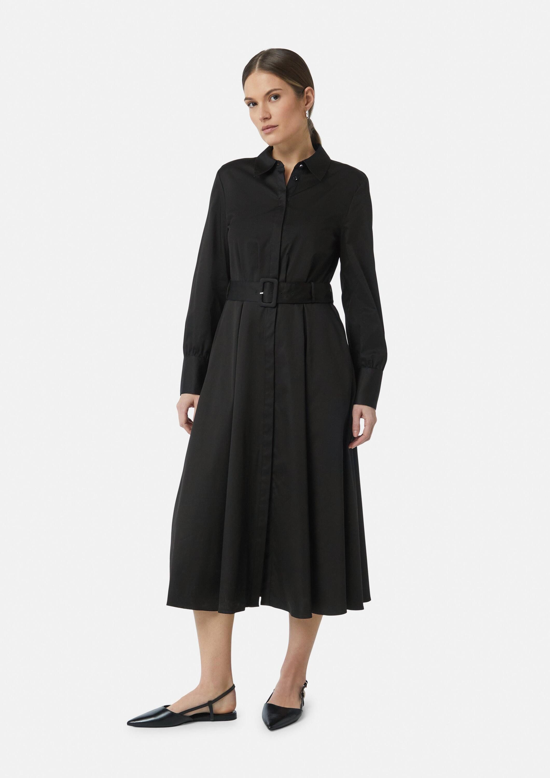 comma Midikleid Kleid Midikleid aus Popeline mit Gürtel und Eingrifftaschen günstig online kaufen