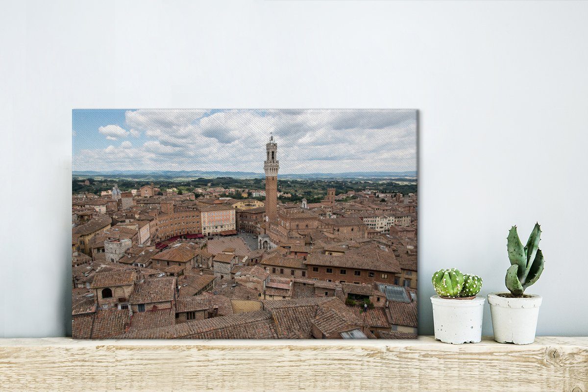 Die in Wandbild Italien, St), Leinwandbilder, Campo oben historische Leinwandbild del Aufhängefertig, Piazza Wanddeko, von (1 cm 30x20 OneMillionCanvasses®