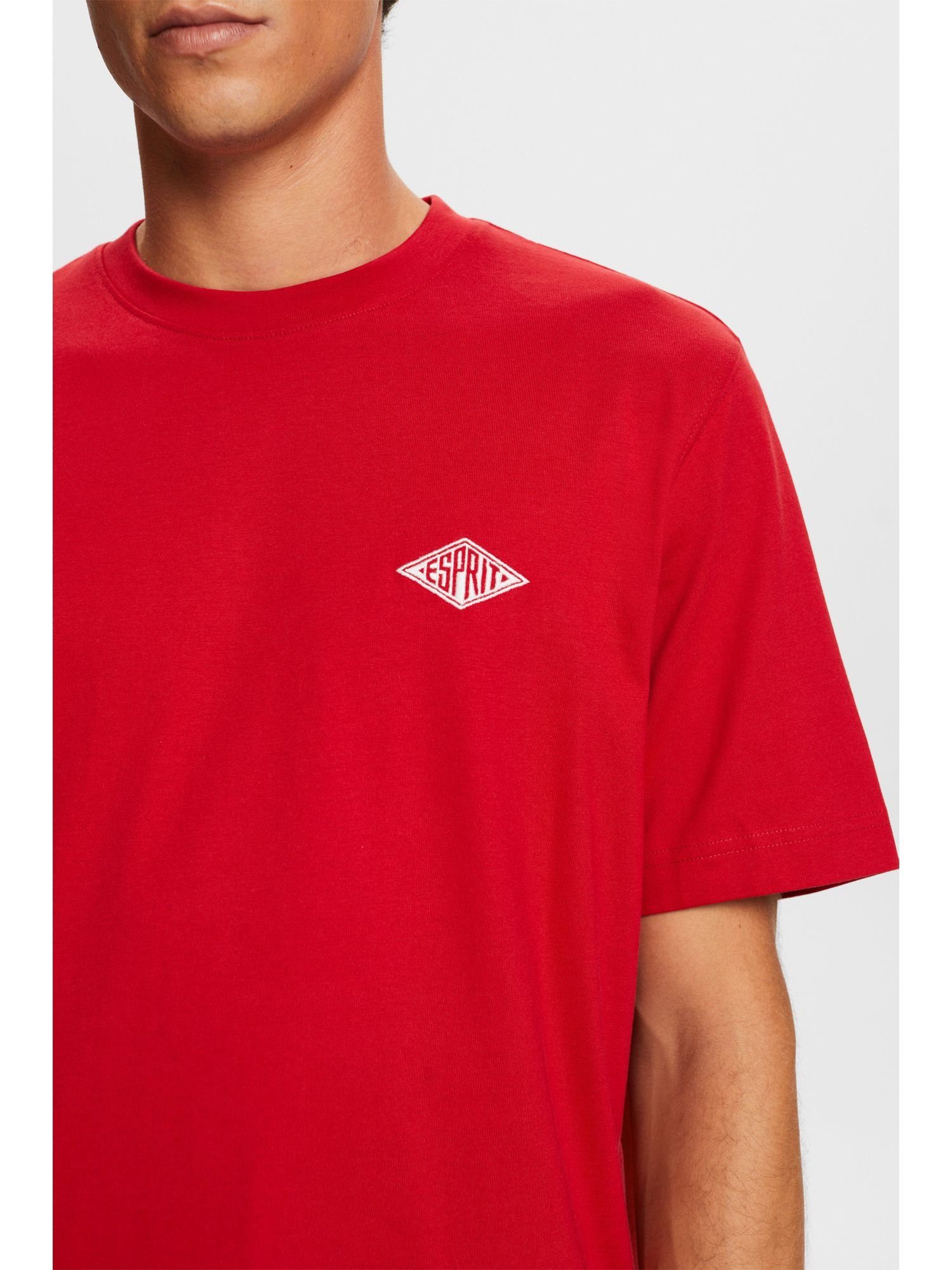 Logo-T-Shirt RED DARK Esprit T-Shirt (1-tlg) Kurzärmliges