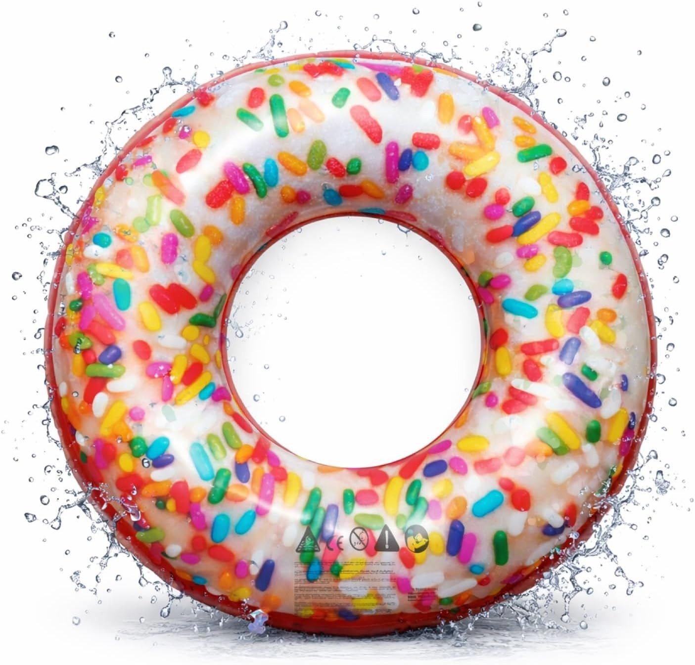 TK Gruppe Schwimmring Donut Schwimmring aufblasbar Ø 120 cm – Schwimmreifen für Pool (Schwimmring), 120 cm