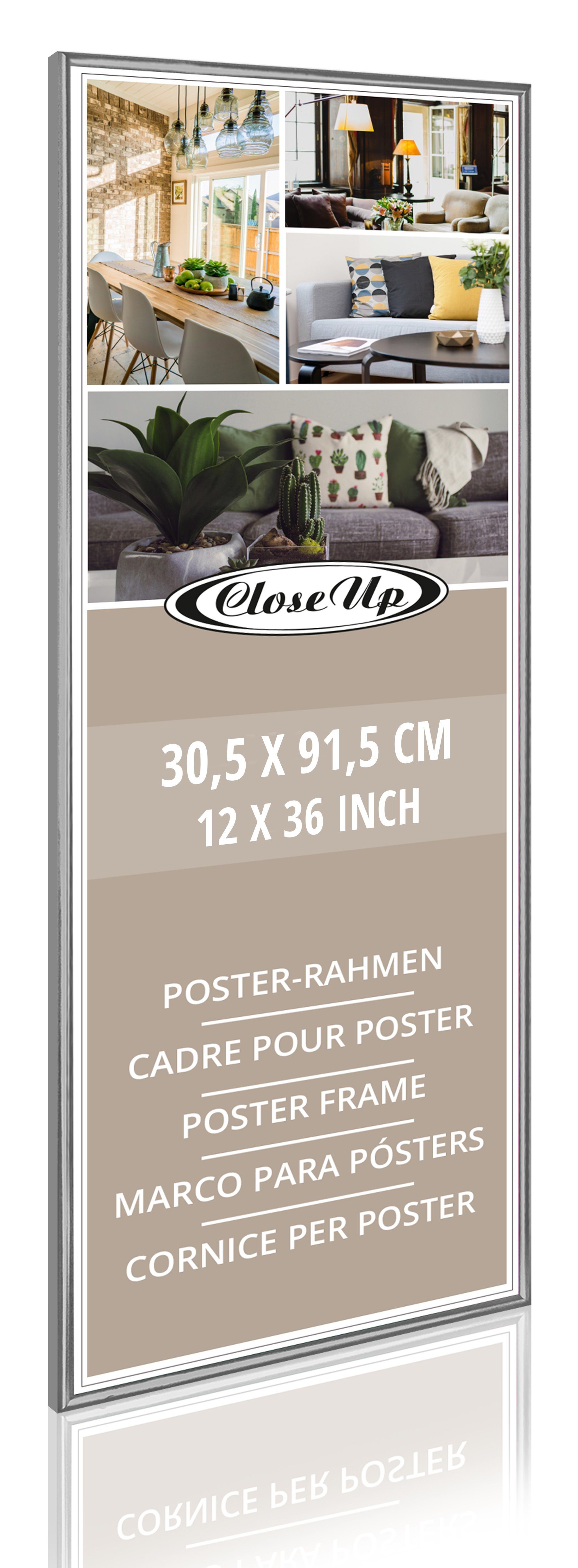 Close Up Bilderrahmen Posterrahmen 30,5 x 91,5 cm silber günstig online kaufen
