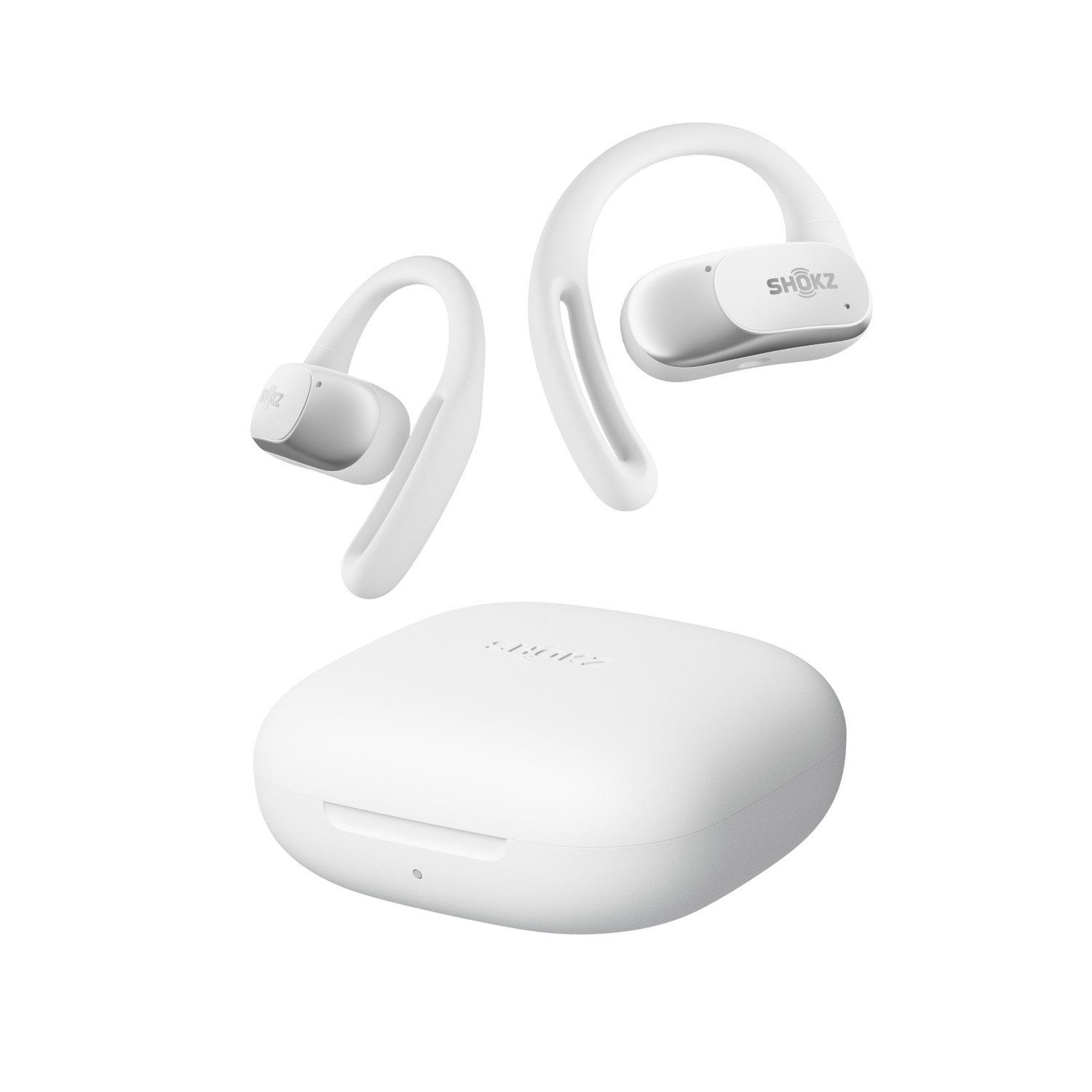 Shokz Shokz OpenFit Air White + Schutzhülle Bluetooth-Kopfhörer (Active Noise Cancelling (ANC), Mit Schutzhülle)