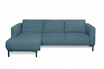 andas Ecksofa Nollund, L-Form, mit abgerundeter Recamiere, in weichem Chenille-Stoff