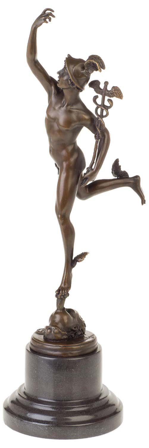 Bronzeskulptur Antik-Stil Merkur Skulptur Skulptur Gott Giambologna nach Hermes Aubaho