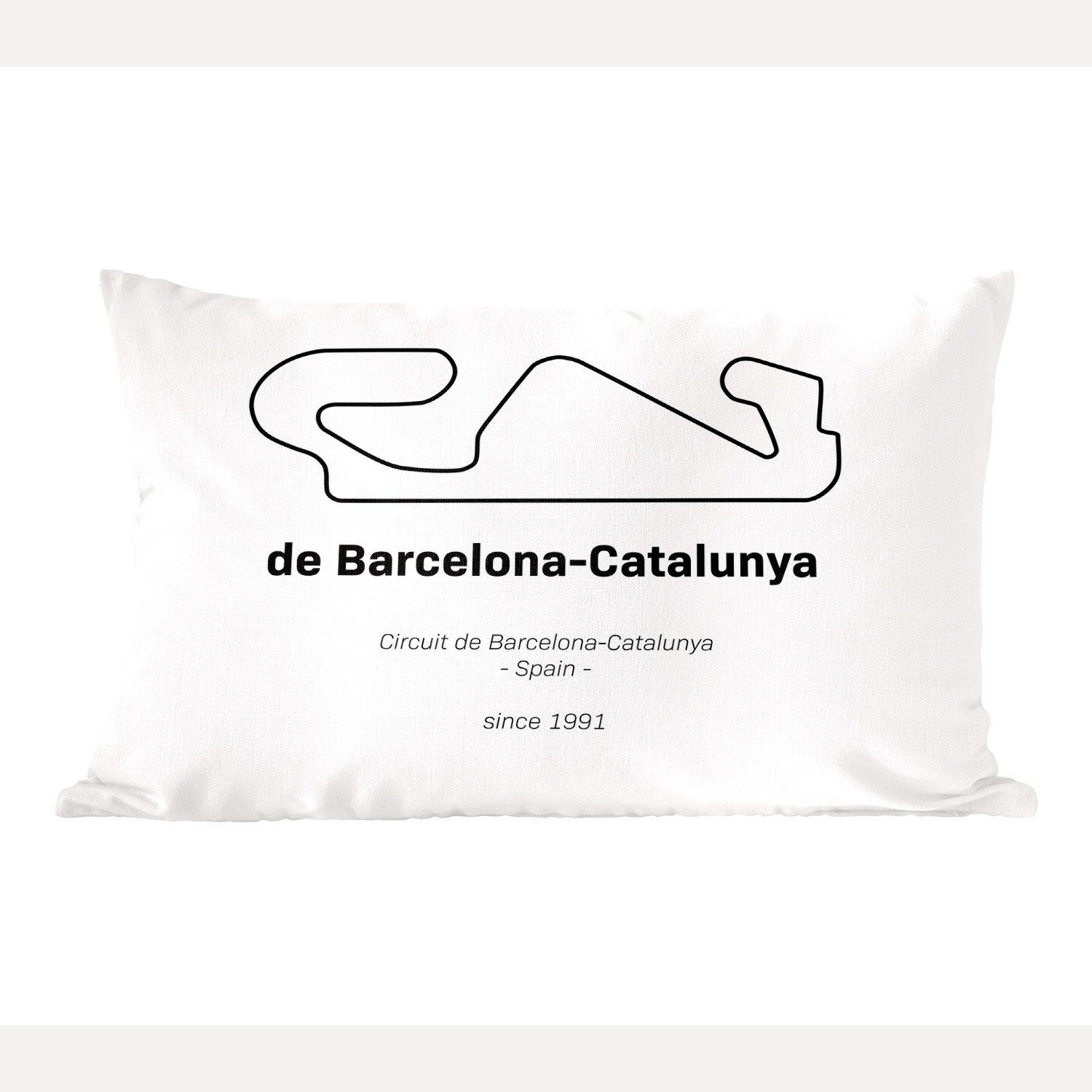 MuchoWow Dekokissen Formel 1 - Rennstrecke - Barcelona, Wohzimmer Dekoration, Zierkissen, Dekokissen mit Füllung, Schlafzimmer