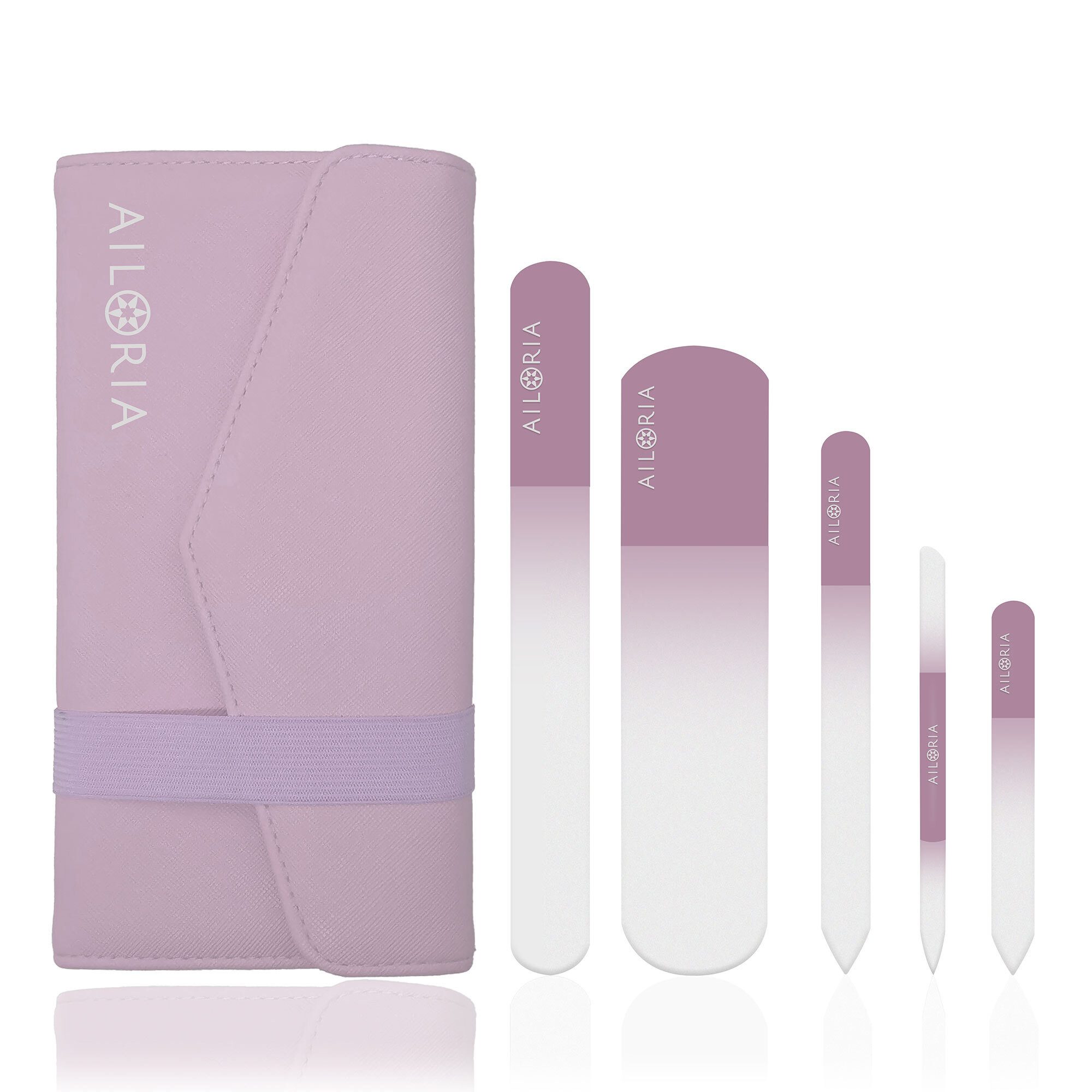 AILORIA Glasnagelfeile CONTOUR LUXE Glas-Nagelfeilenset, Set, 5-tlg., Glas-Nagelfeilenset