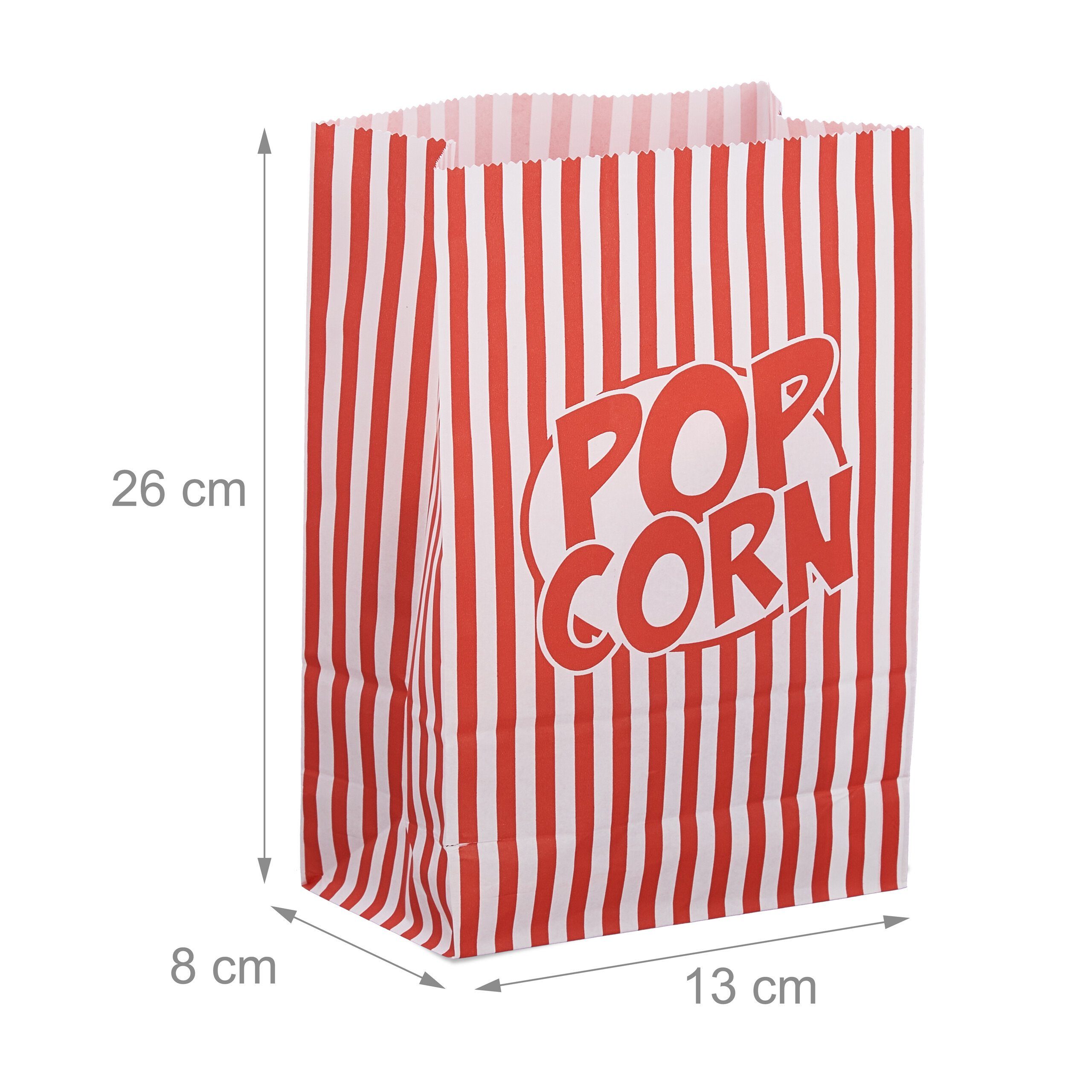 relaxdays Snackschale Retro Popcorntüten 48er Set, Papier