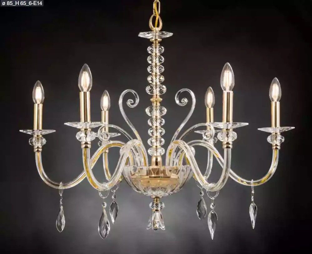 JVmoebel Kronleuchter Kristall-Hängeleuchte in elegantem Design für stilvolle Räume, Keine Funktionen, Leuchtmittel wechselbar, Tageslichtweiß, Made in Europa