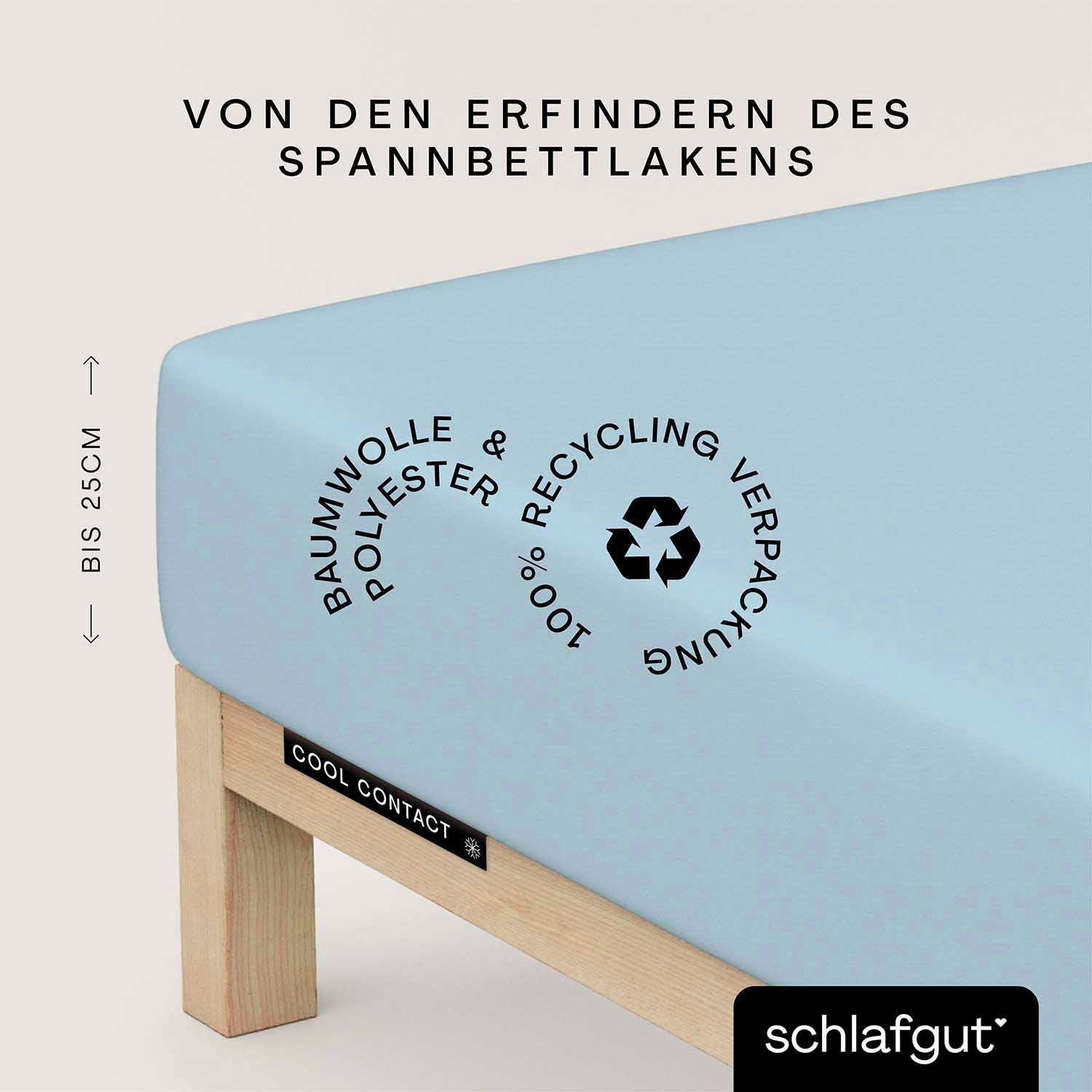 Schlafgut Spannbettlaken Cool Contact, Microfaser, Gummizug: rundum, (1 Stück), 100% gekämmte Mikrofaser