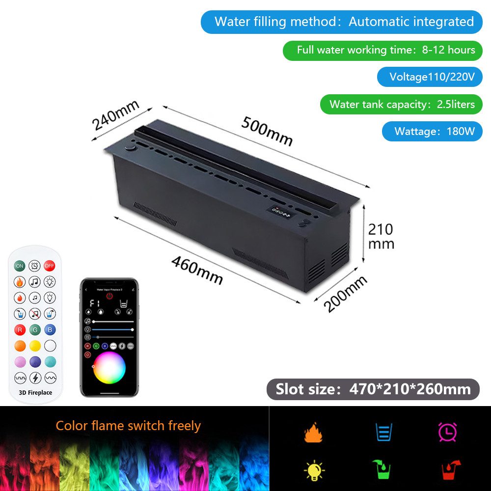 DOTMALL Elektrokamin FarerFlame 3D Flammenfarbe Wasserdampf Kamin günstig online kaufen