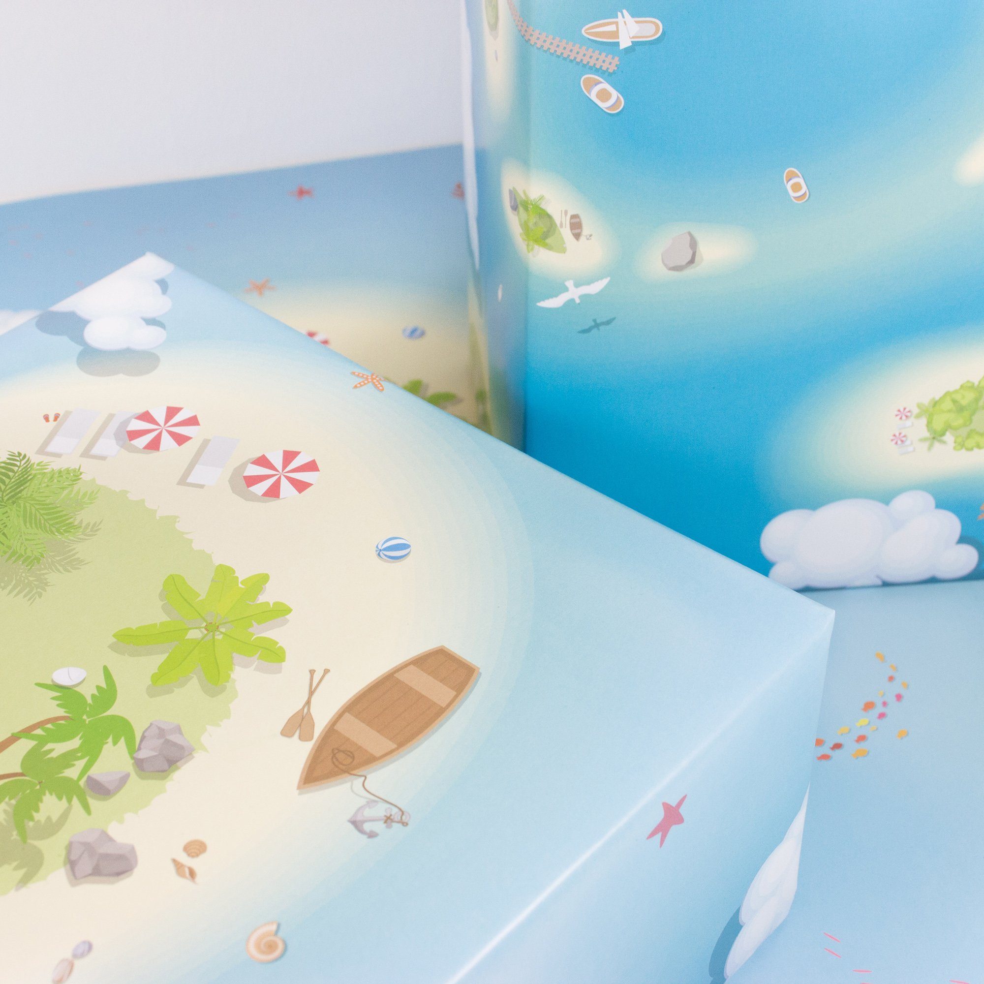 Bow & Hummingbird Geschenkpapier Geschenkpapier Island Life, 100% Recyclingpapier