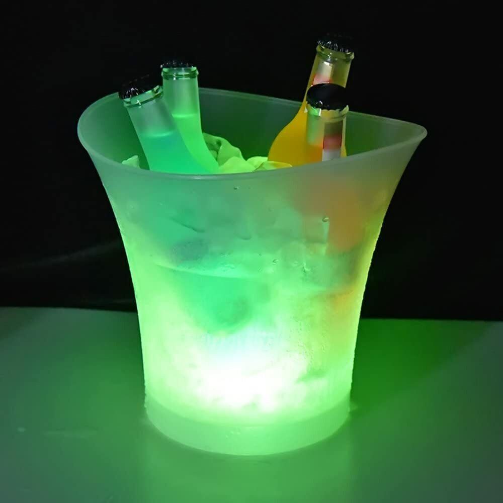 Smad Outdoor-Flaschenkühler DIB-5ATYK-1, 5L LED glühende Eiskübel 7 Farbe ändern Wein Getränke Bar Party