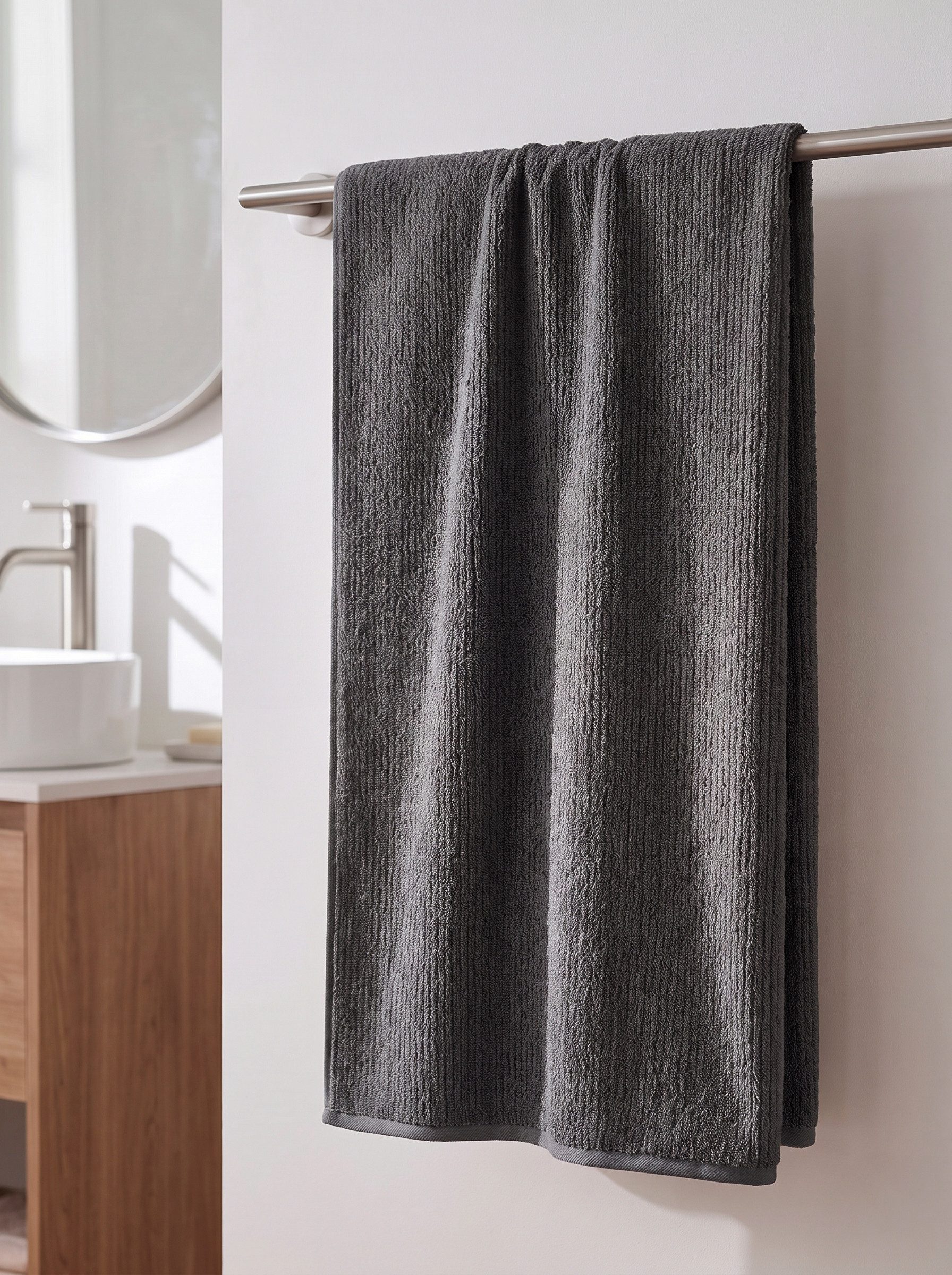 OTTO home Badetuch Riva, 80x150, Premium Handtücher, 500 gr/m², Webfrottier (1-St), Hoch-Tief-Struktur, Streifen, weich, 5 Jahre Garantie