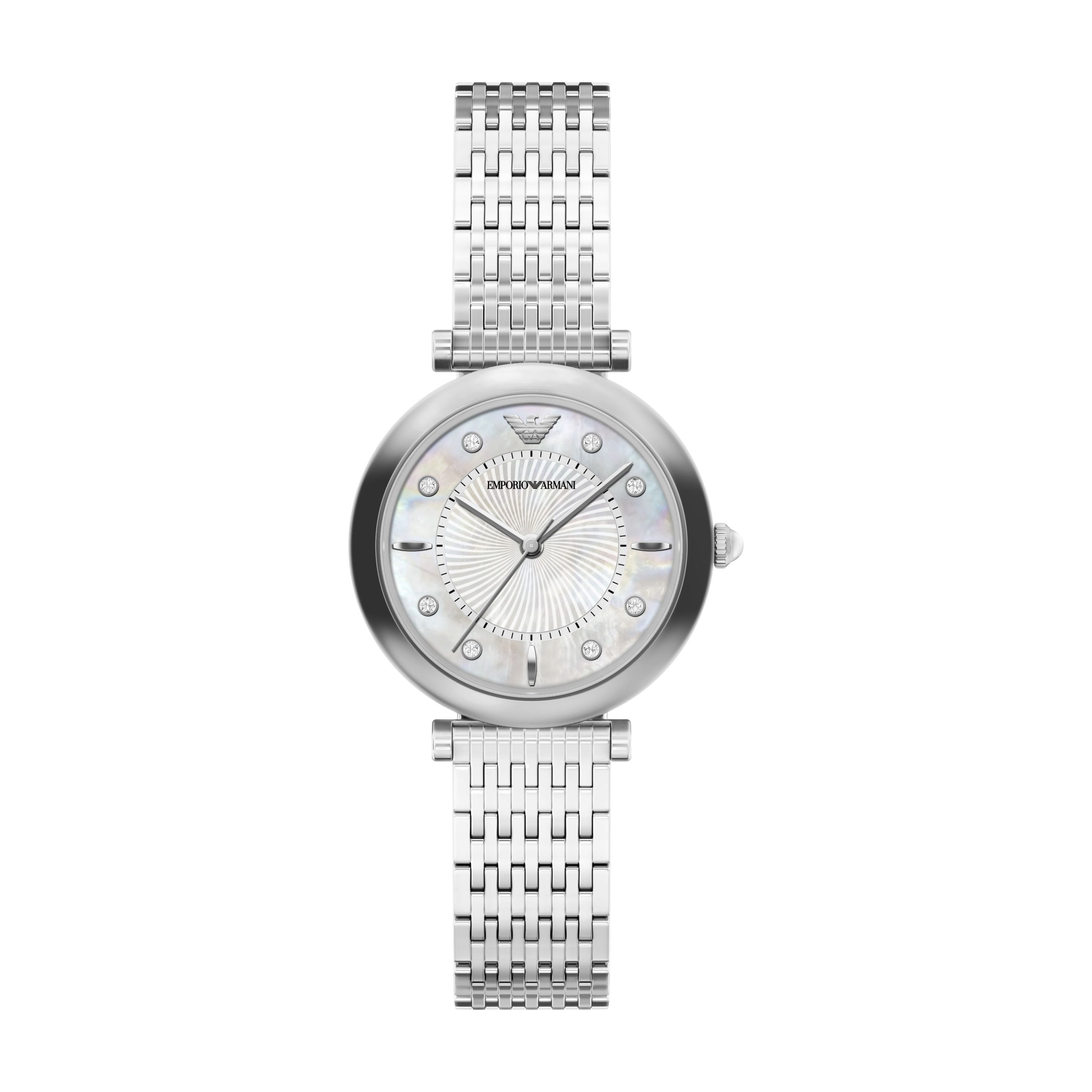 Emporio Armani Quarzuhr AR11807, Armbanduhr, Edelstahlarmband, analog, Glassteine