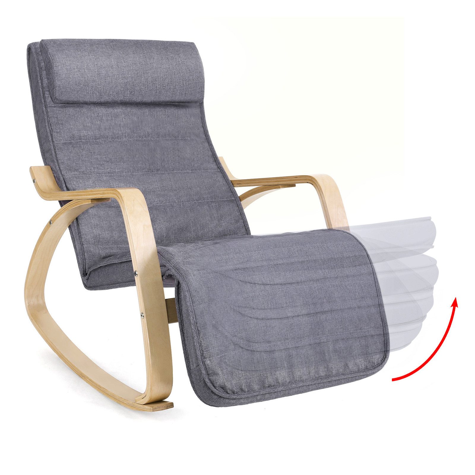 SONGMICS Schaukelsessel, Schaukelstuhl, Relaxsessel, Verstellbarer Fußstütz günstig online kaufen