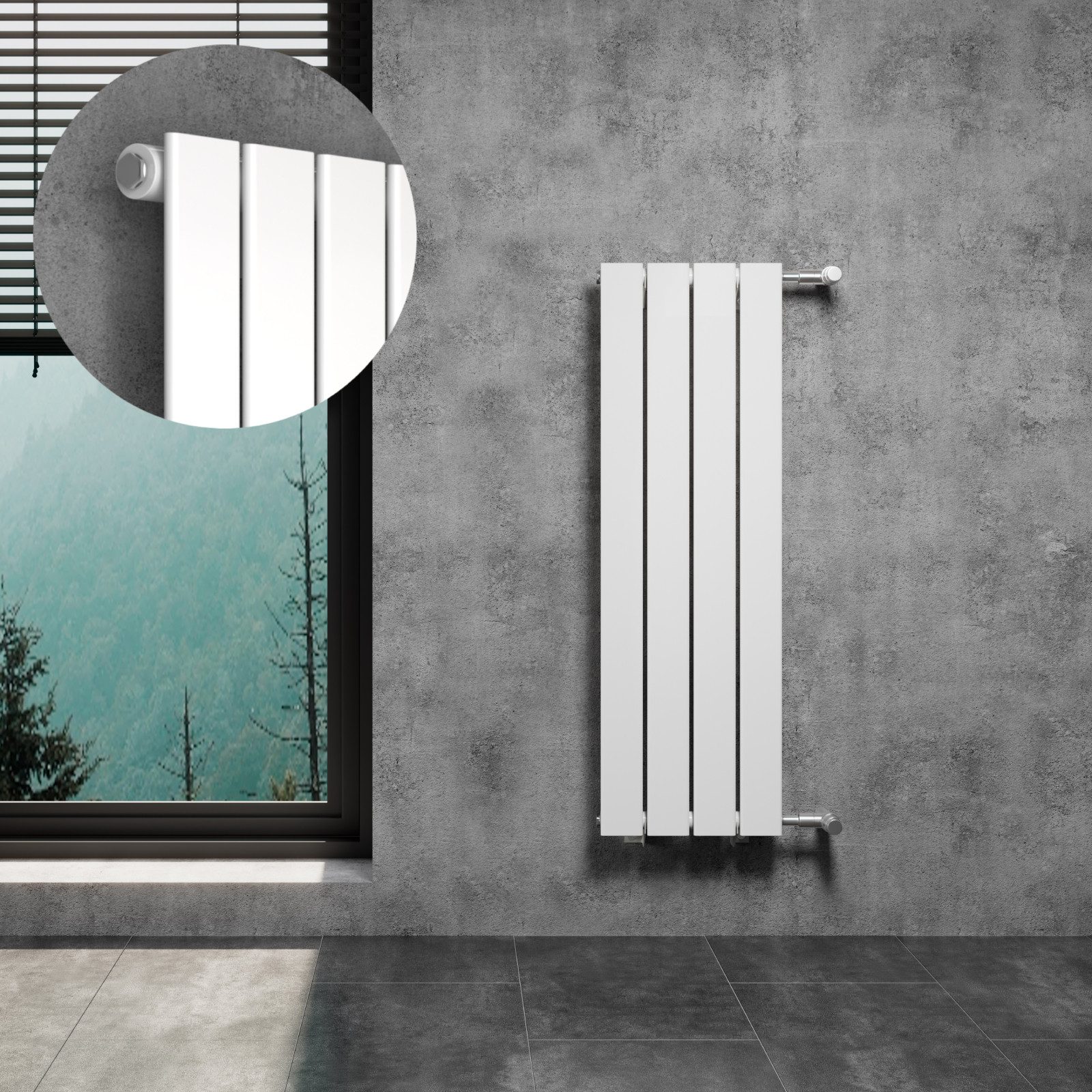 WITEN&NOCK Designheizkörper Flach Paneelheizkörper mit Seitenanschluss Nabe günstig online kaufen