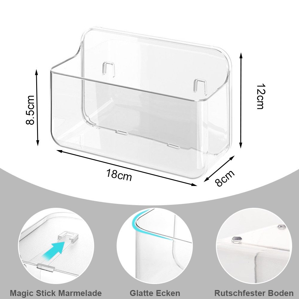 NUODWELL Duschablage 2 Stück Duschablage Ohne Bohren, Transparenter Badezim günstig online kaufen