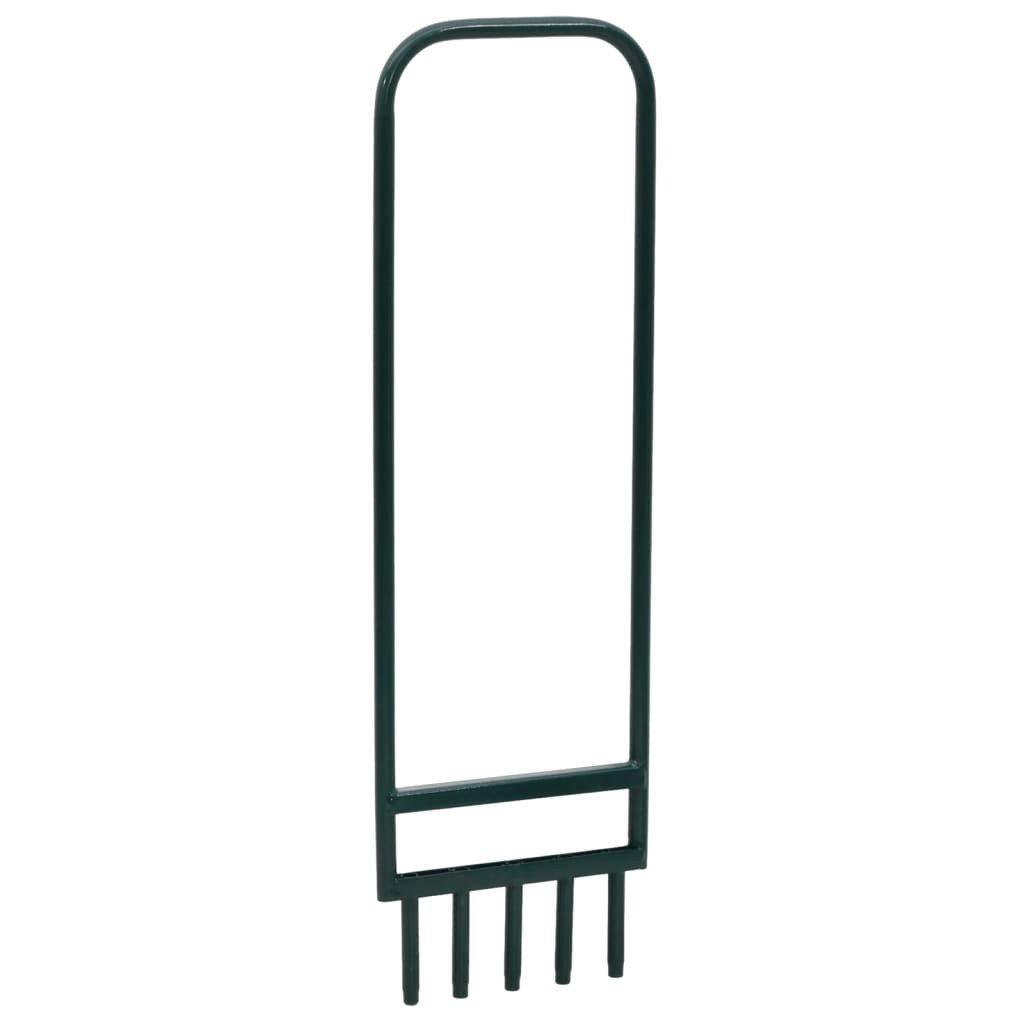 vidaXL Gartenpflege-Set Rasenlüfter mit 5 Hohlzinken Grün Pulverbeschichteter Stahl