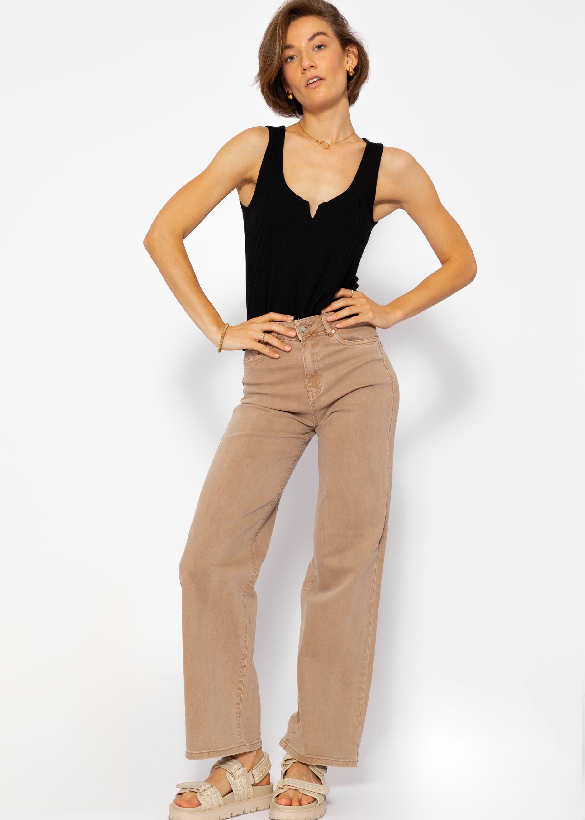 SASSYCLASSY Ripptanktop Top mit breiten Trägern günstig online kaufen
