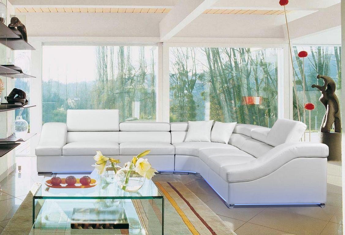 JVmoebel Ecksofa, Ledersofa Couch Sofas Eck Sofa Design Wohnlandschaft Modern