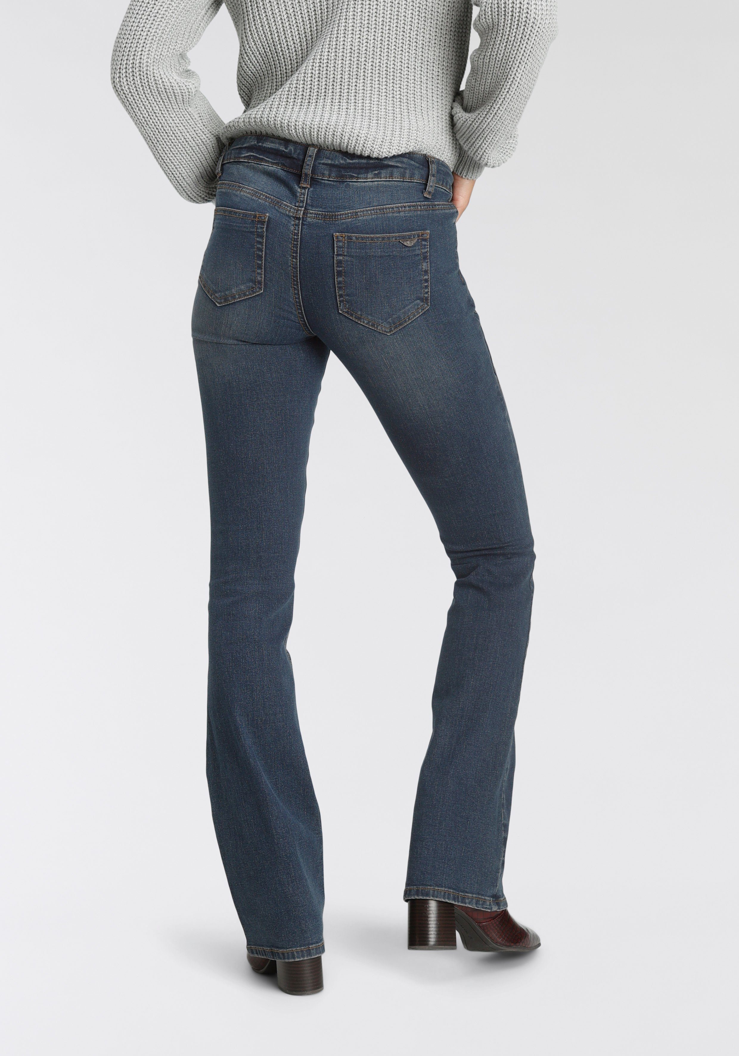 Arizona Bootcut-Jeans mit Keileinsätzen ausgestellte Beinform, günstig online kaufen