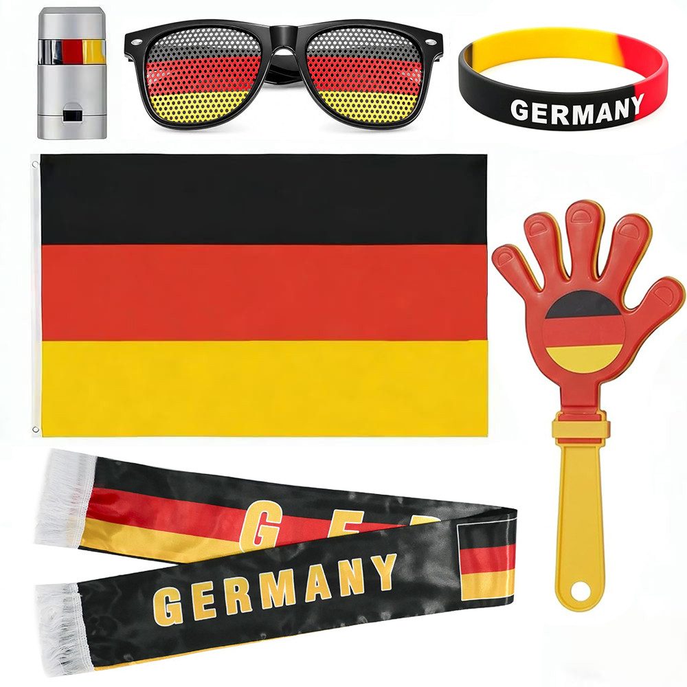 Fahne Deutschland Fanartikel 6-tlg, WM 2026 Fanartikel,Fußball Fanausrüstung