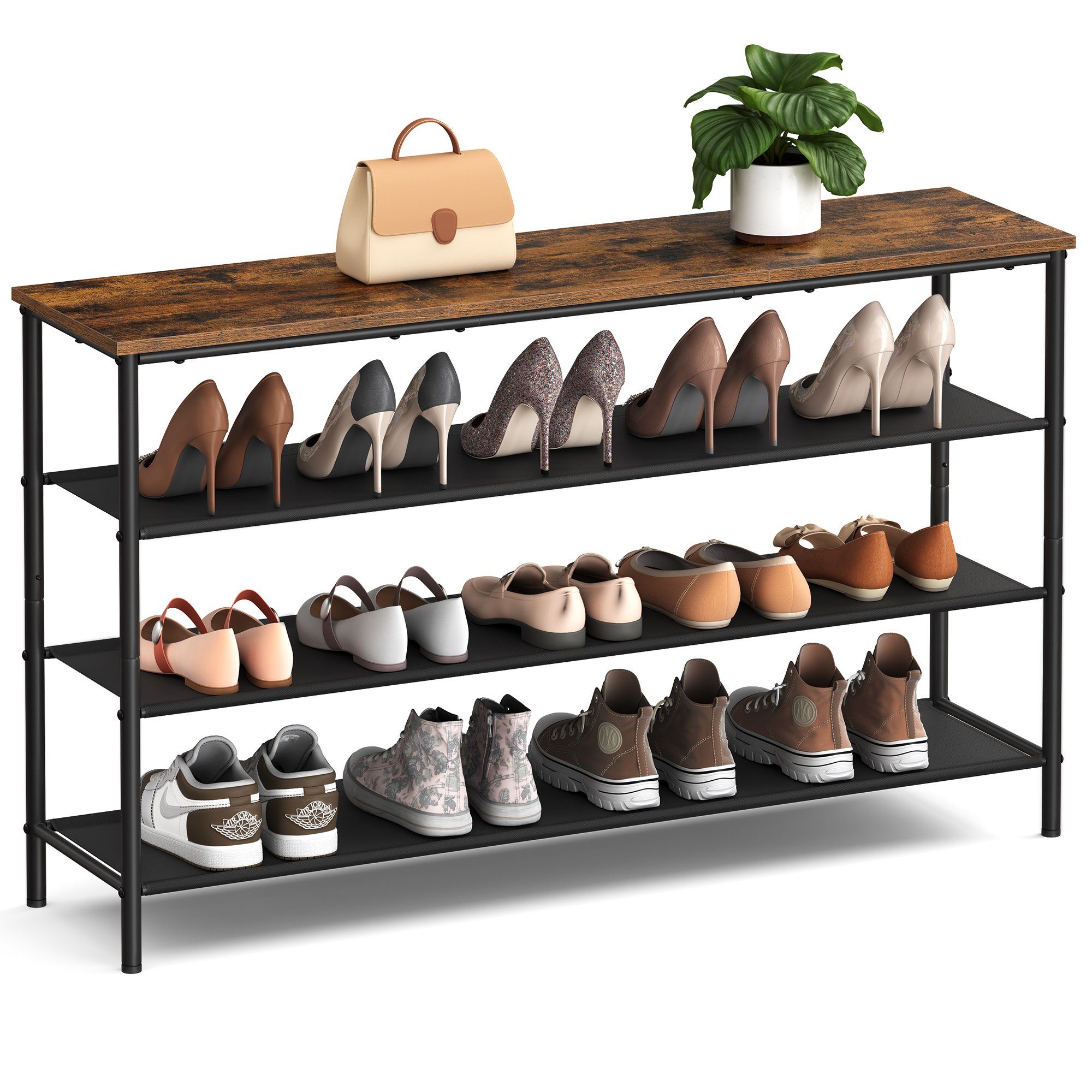 VASAGLE Schuhregal Schuhschrank, 4/5Ebenen, Stoffablagen, große günstig online kaufen