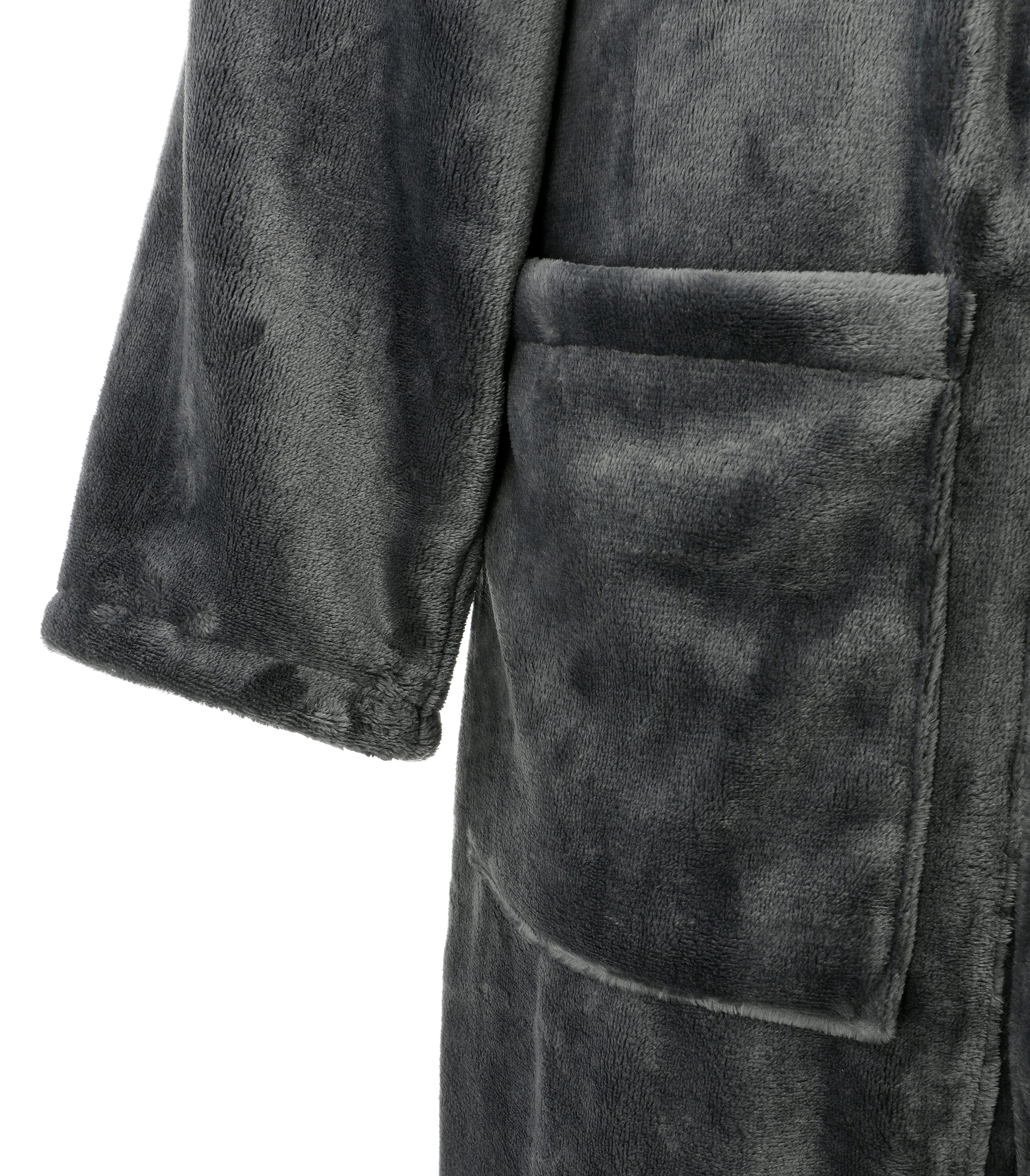 OTTO home Unisex-Bademantel Miia, ideal für Sauna, Spa & im Urlaub, Langform, Microfaser, Kapuze, Gürtel, weich und kuschelig, plüsch, für Damen und Herren, S-X – Bild 4 von 5