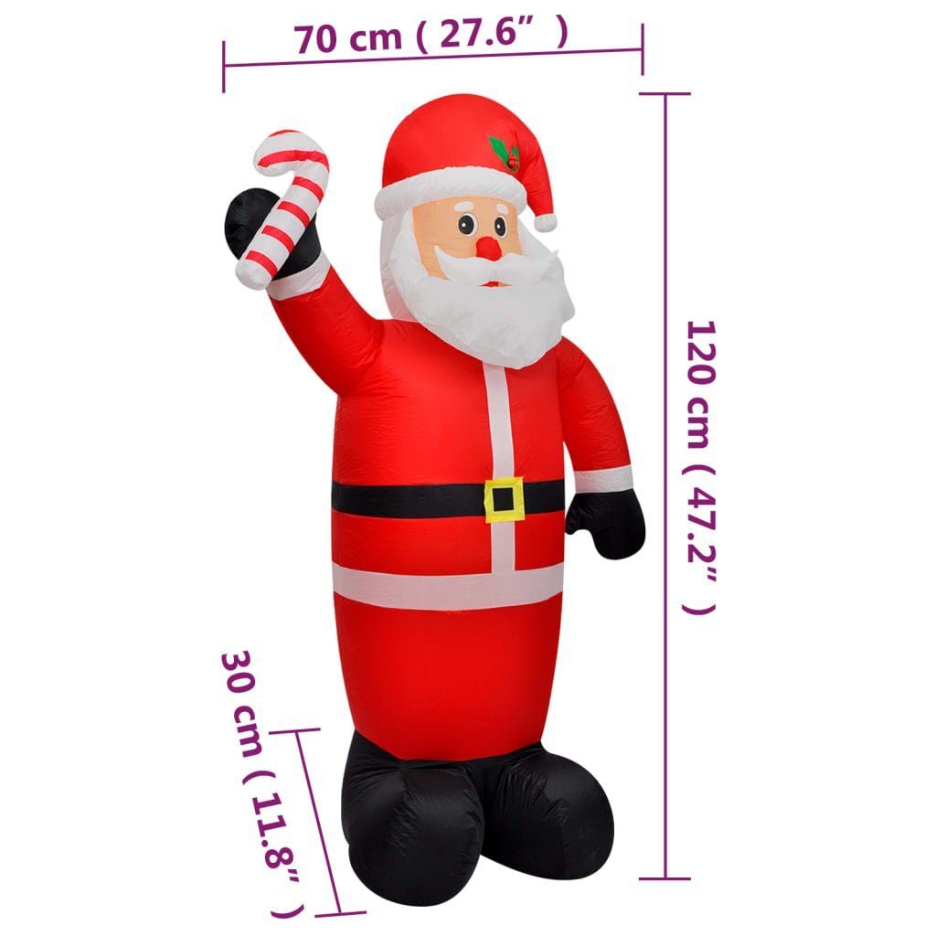 vidaXL 120 Dekolicht Aufblasbarer Weihnachtsmann mit LEDs cm