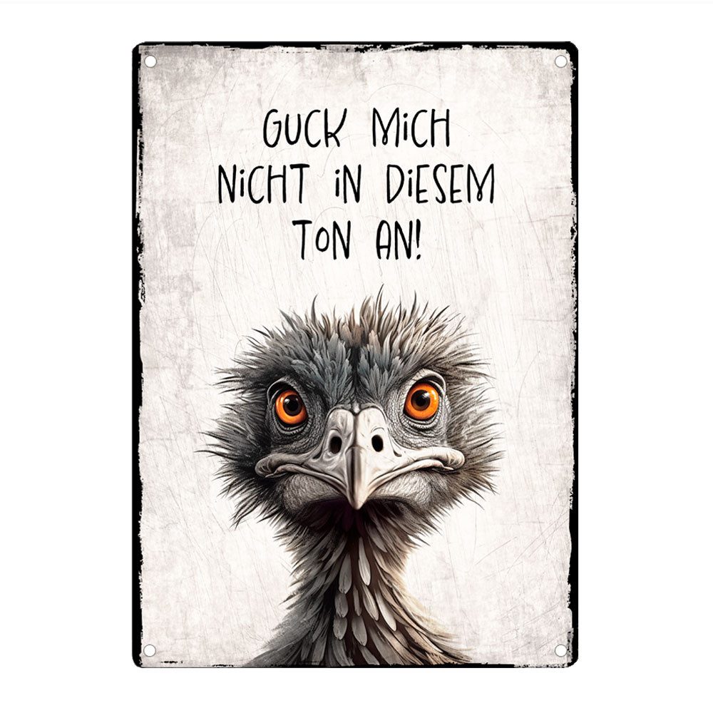 Metallschild GUCK MICH NICHT IN DIESEM TON AN - Dekoschild mit Spruch, Blechschild