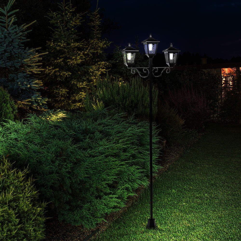 etc-shop LED Außen-Stehlampe, LED-Leuchtmittel Kandelaber fest für Außen groß draußen 3 Warmweiß, Gartenlaterne flammig verbaut