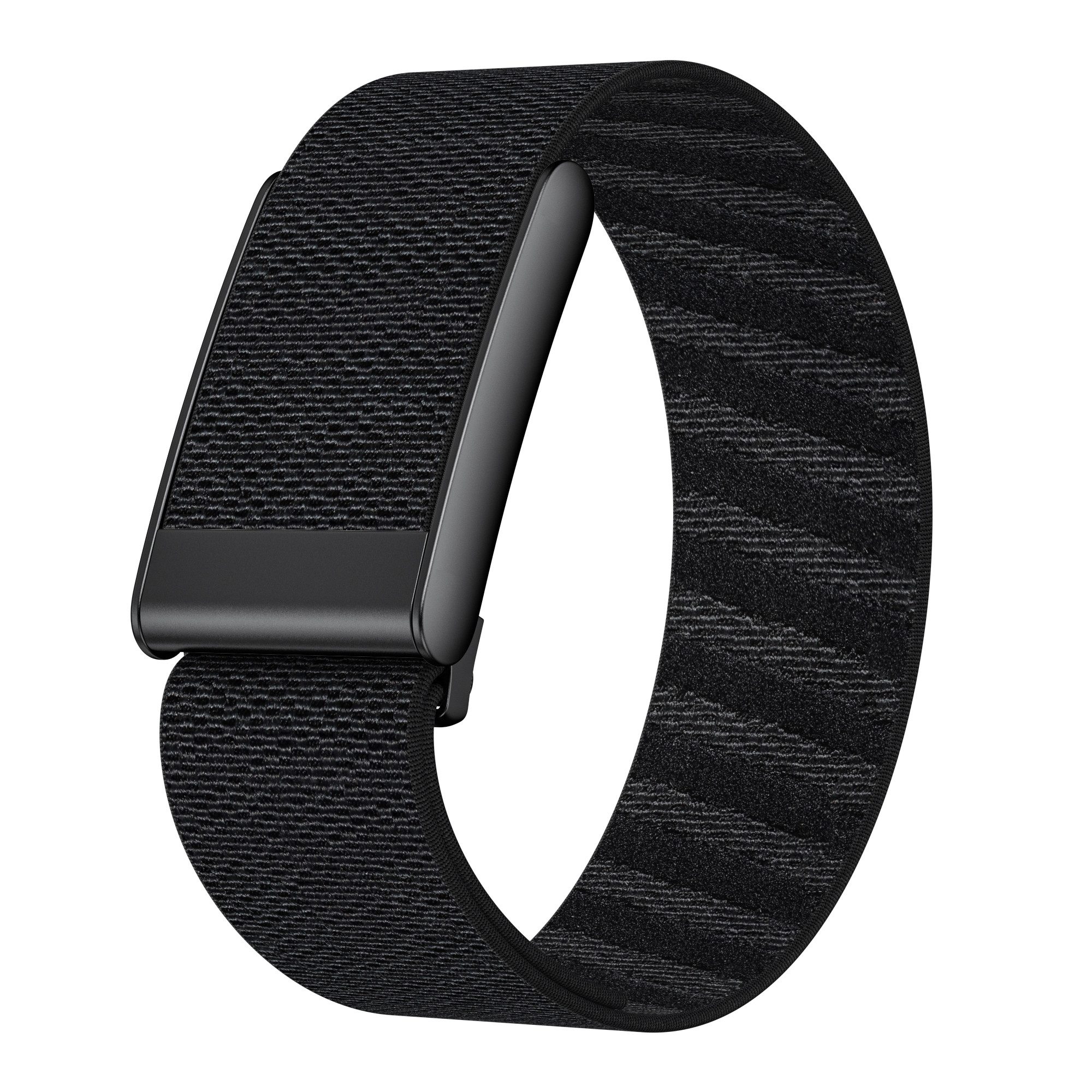 Wigento Smartwatch-Armband Nylon für WHOOP 5.0 Tracker Verstellbar Verschluß Zink Schwarz/Schwarz, Verschluss mit Zinklegierung, atmungsaktiv