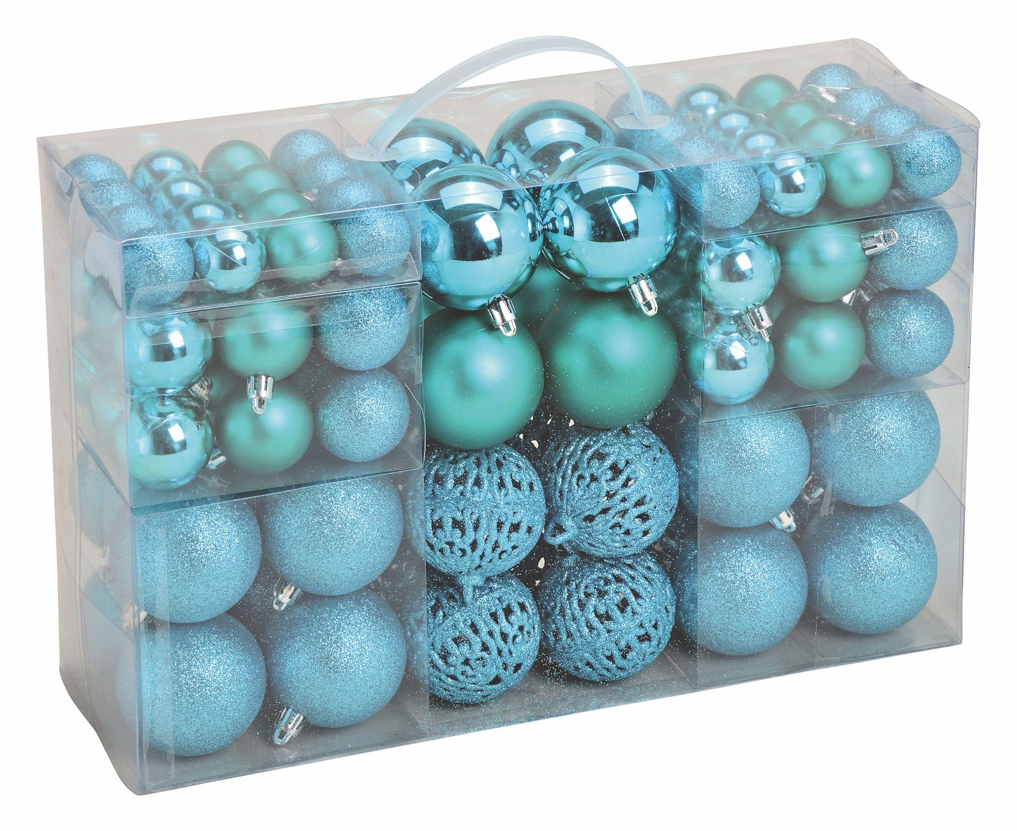 Spetebo Weihnachtsbaumkugel Kunststoff Christbaumkugeln 100er Set silber (100 St