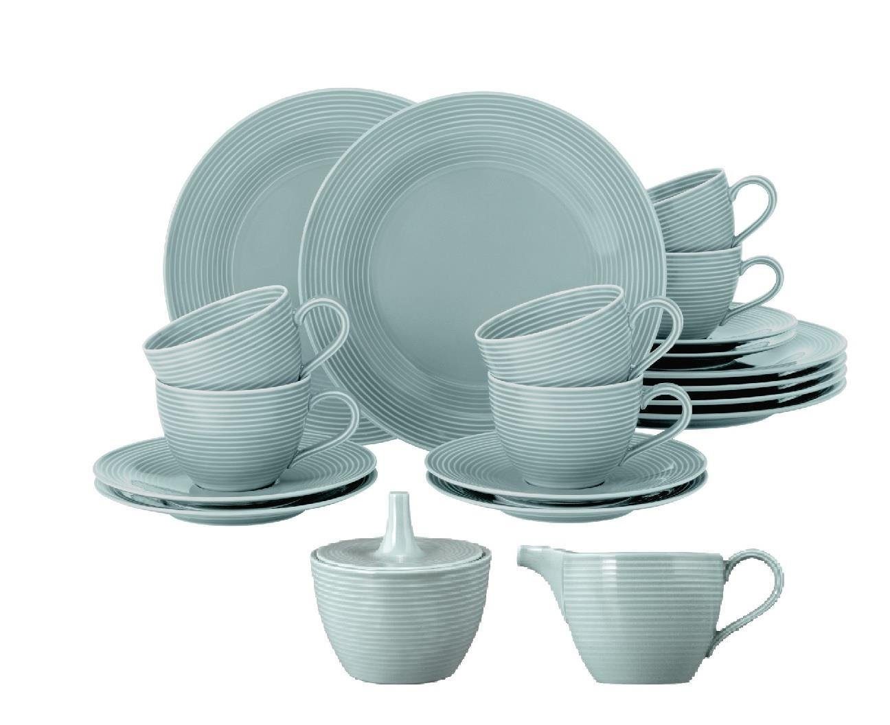 Seltmann Weiden Kaffeeservice Seltmann Weiden Beat Arktisblau Kaffeeservice 20-tlg., 6 Personen, Porzellan