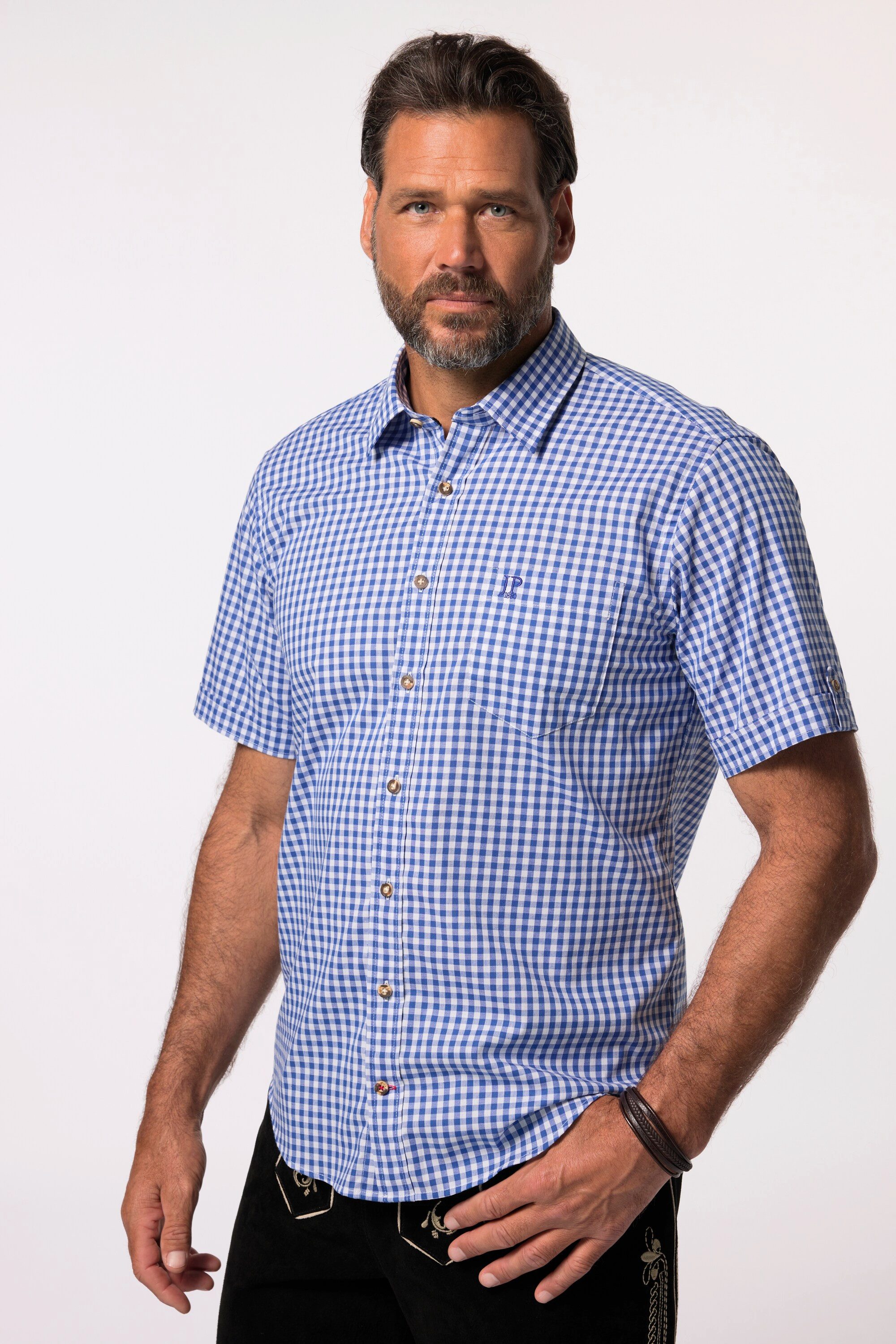 JP1880 Kurzarmhemd bis 7XL Halbarm-Trachtenhemd Karo-Muster günstig online kaufen