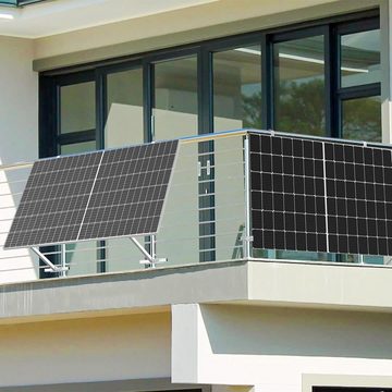 Leicke Solarmodul Balkon Halterung Balkon für Alle Solarmodul, Robustem Aluminiumlegierung Solarpanel Halterung, Geländer Balkon Befestigung verstellbarem Winkel 0°oder15-30°