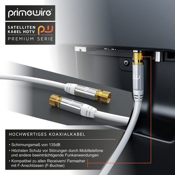 Primewire SAT-Kabel, Koax, F-Verbinder (100 cm), Premium HDTV SAT Koaxialkabel, 4fach Schirmung, 135dB, 75 Ohm - 1m