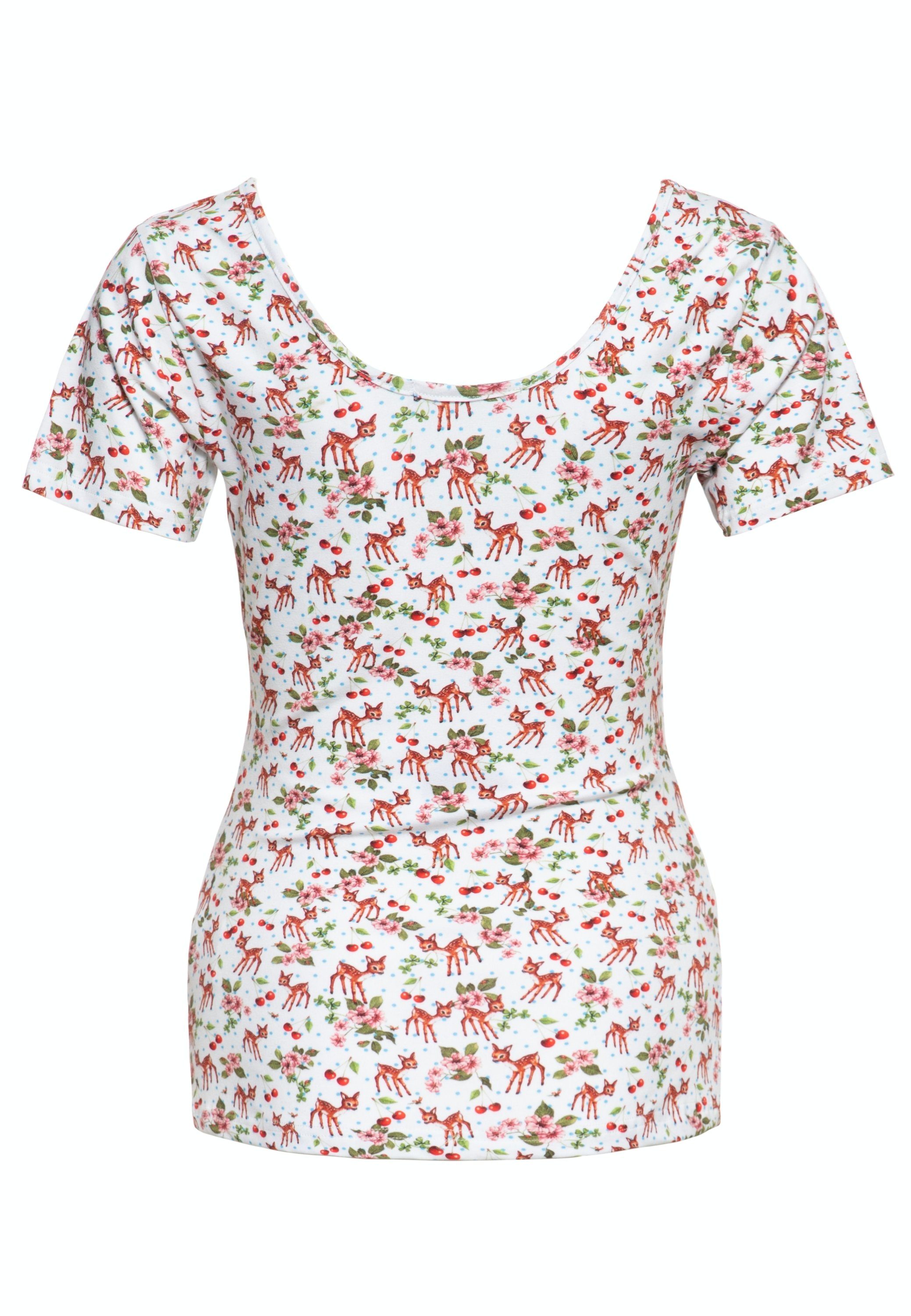QueenKerosin Blusentop mit All-over-Print günstig online kaufen