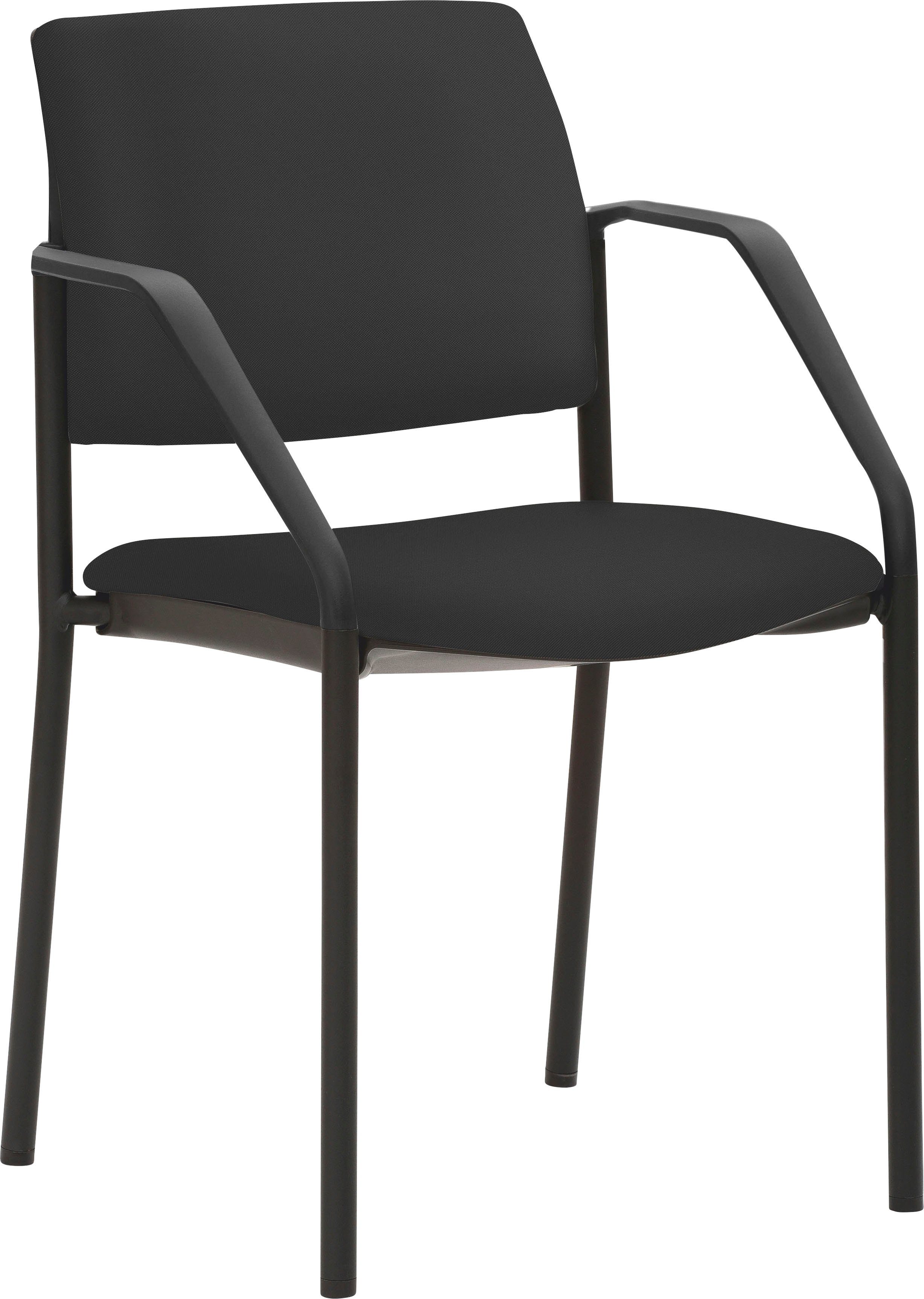 Schwarz Sitzmöbel Besucherstuhl stapelbar Mayer | 2518, Stück Schwarz 6 bis