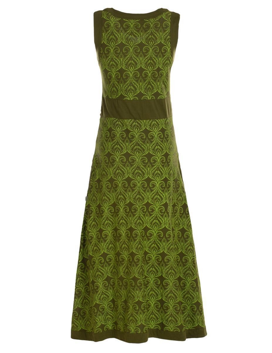 Vishes Maxikleid Langes Kleid Jersey Baumwolle Ornament Print Ärmellos Alternative Mode, Boho, Hippie, Ethno, Festival