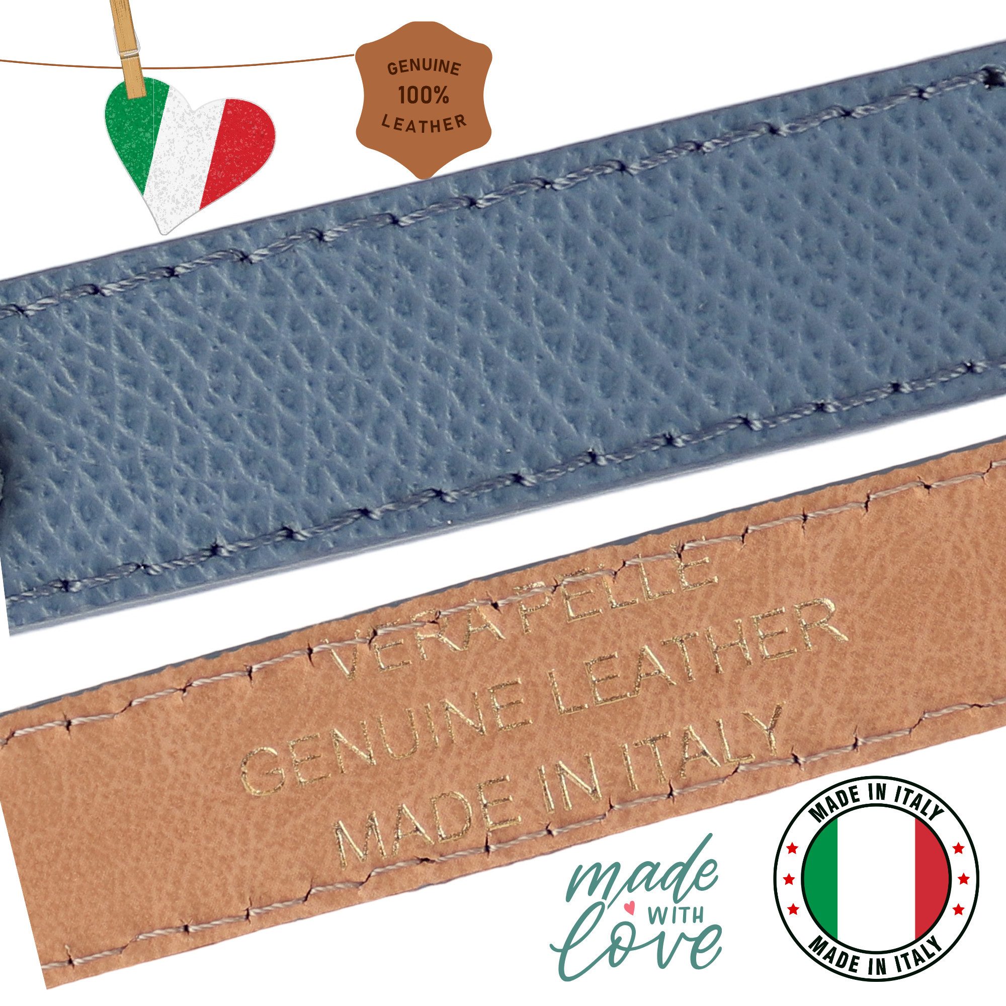 MIRROSI Ledergürtel Damen Gürtel Echtleder, Made in Italy, 18mm breit (Passt fast zu jeder Hosenschlaufe) aus Echtem Leder