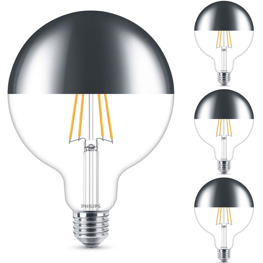 Philips LED-Leuchtmittel LED Lampe ersetzt 50W, E27 Golbe G120, Kopfspiegel, n.v, warmweiss