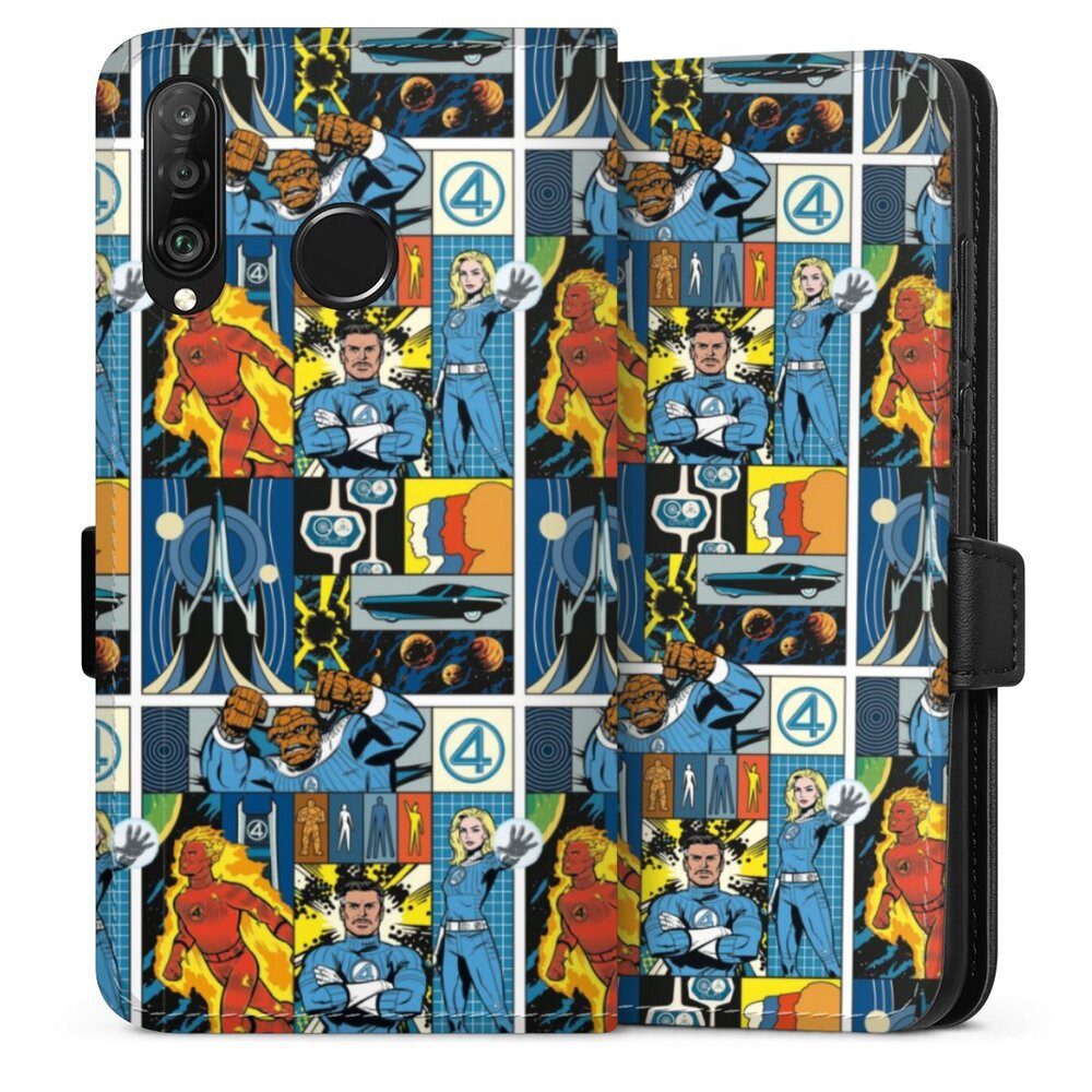 DeinDesign Handyhülle Marvel The Fantastic Four Offizielles Lizenzprodukt, Huawei P30 Lite New Edition Hülle Handy Flip Case Wallet Cover