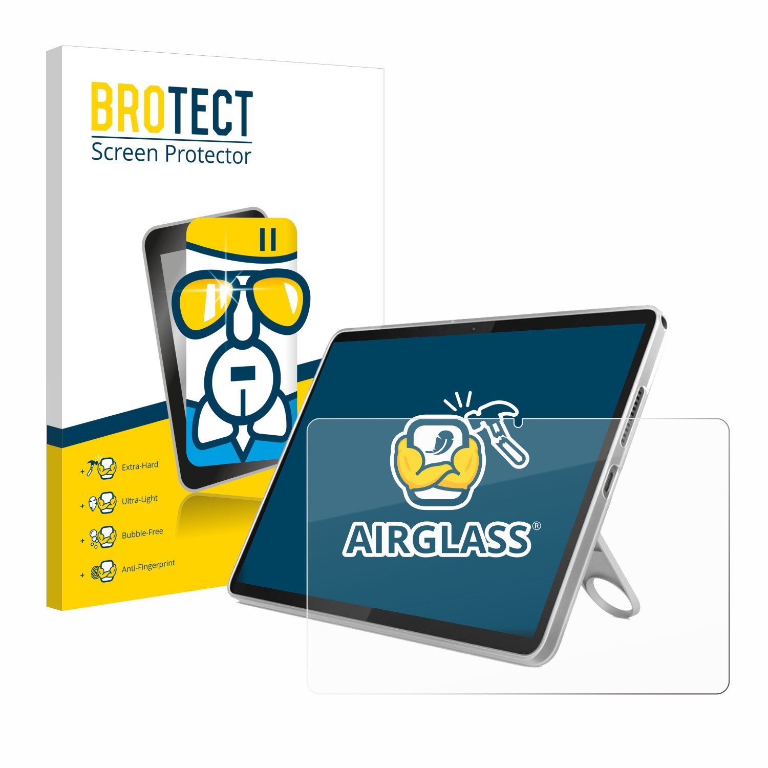 BROTECT Displayschutzglas Folie für Lenovo Tab 10.1", Schutzfolie Glas Panzer Display Schutz klar