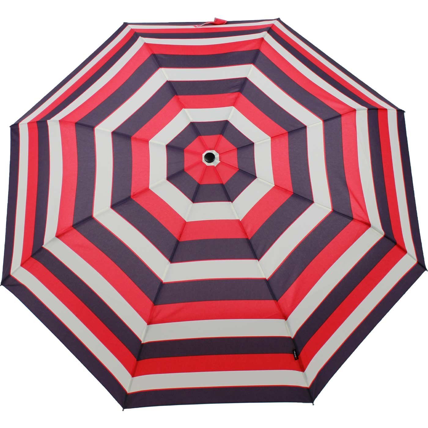 Knirps® Taschenregenschirm Large Duomatic mit Auf-Zu-Automatik Damen - stripe, der große, stabile Begleiter