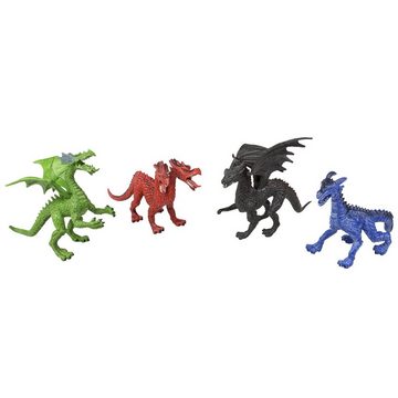 Idena Spielfigur Idena 40090 - Spielfigurenset mit 4 Drachen, aus Kunststoff, jeweils